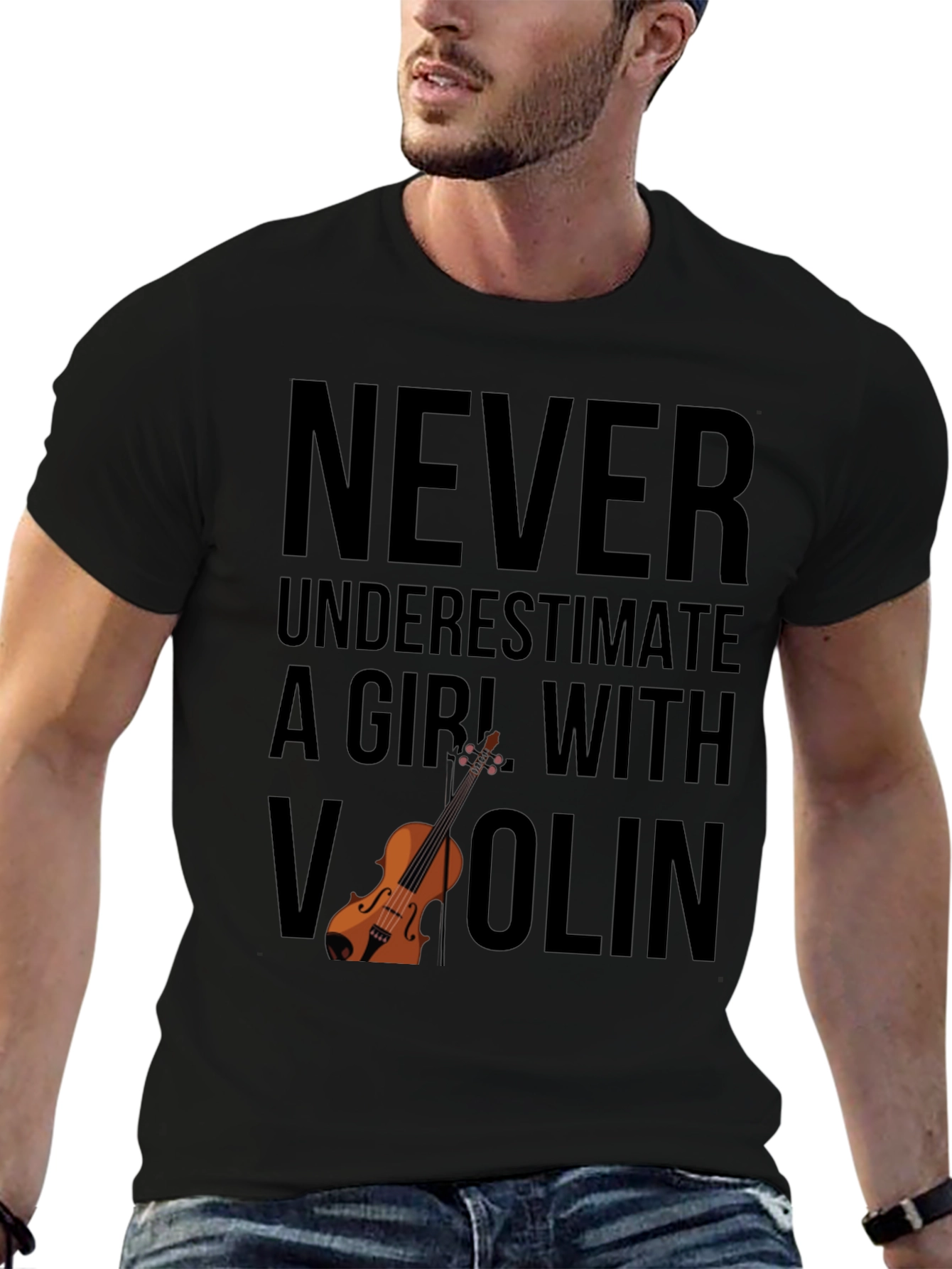 Never Underestimate Girl With Violin T-Shirt