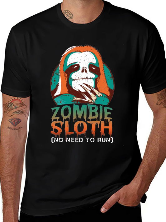Zombie Sloth T-Shirt - No Need To Run Funny Tee