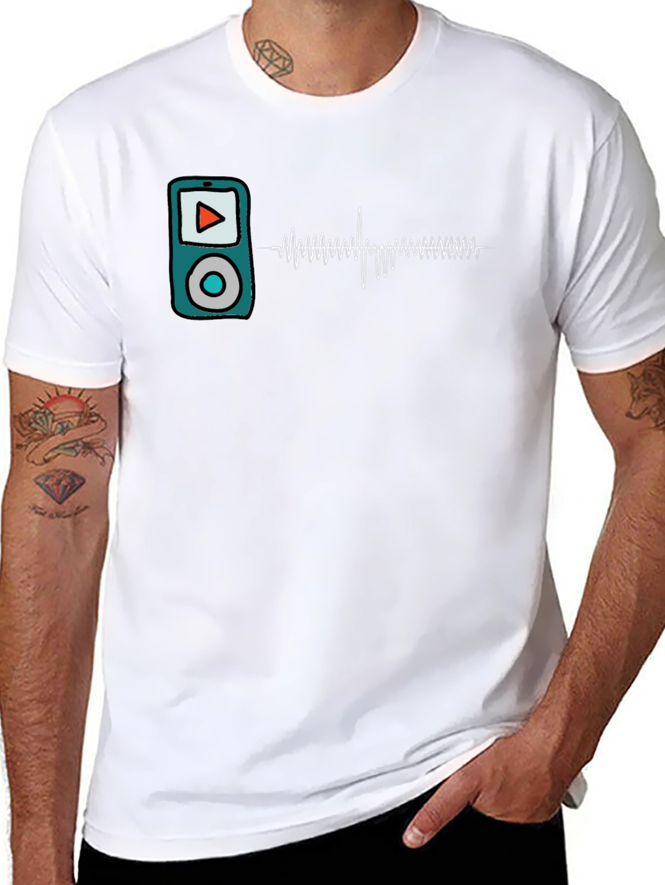 Retro Music Player T-Shirt - Sound Wave Design