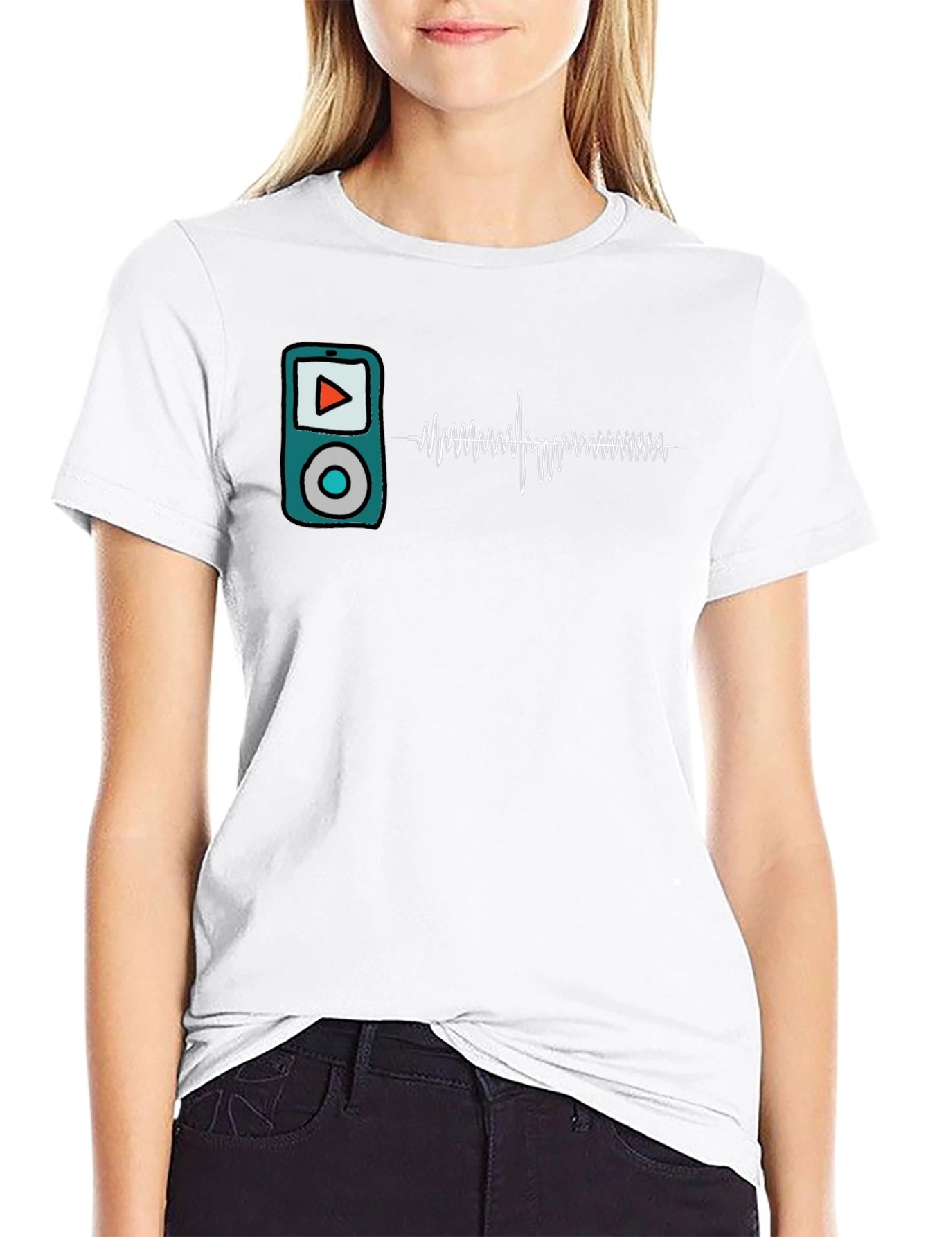 Retro Music Player T-Shirt - Sound Wave Design