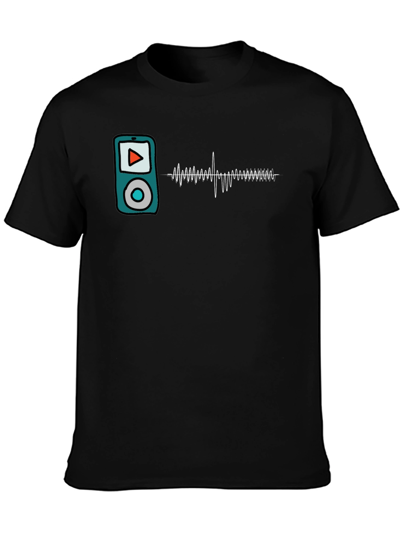Retro Music Player T-Shirt - Sound Wave Design