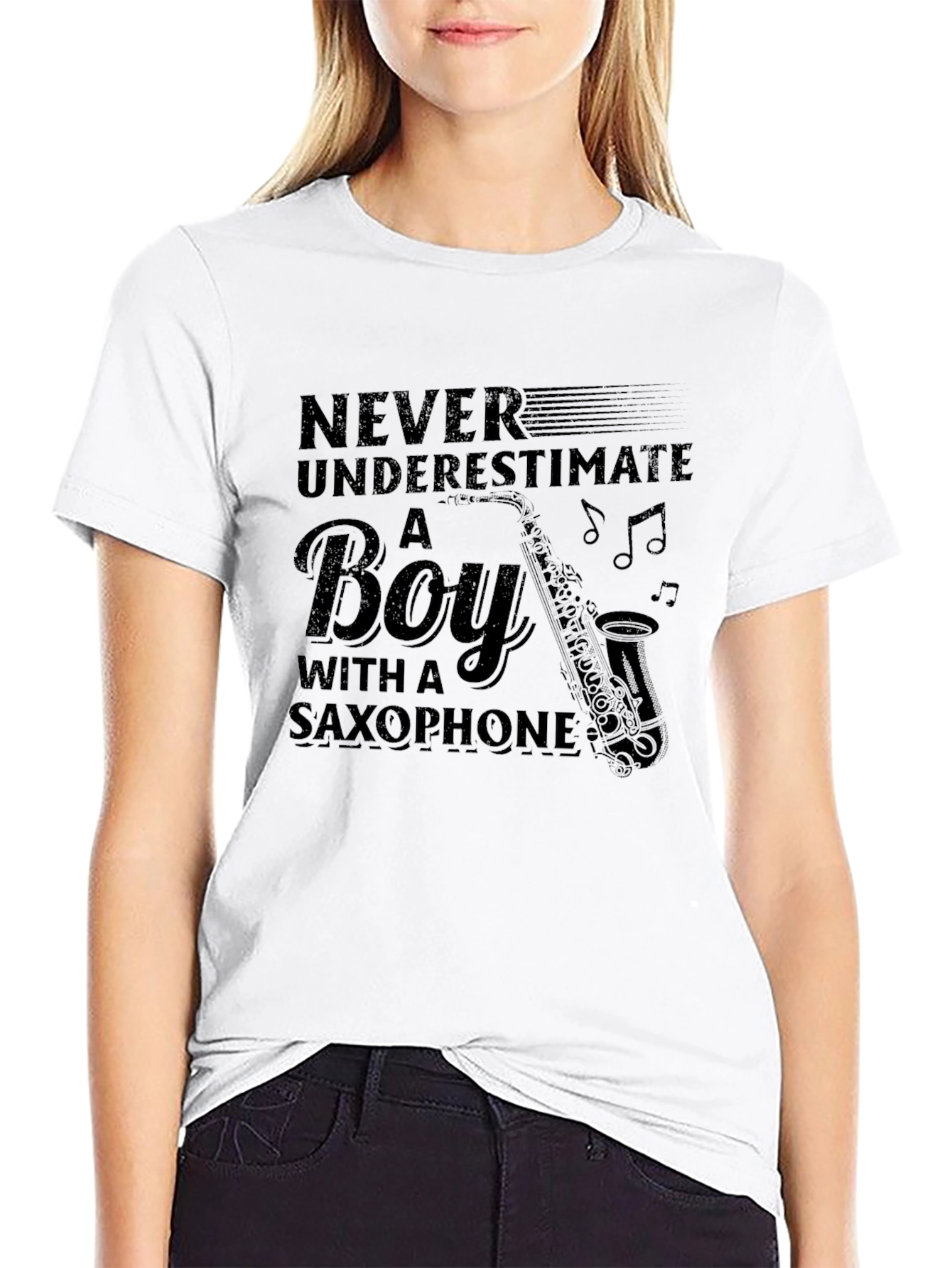 Saxophone Boy Graphic T-Shirt - Music Lover Tee