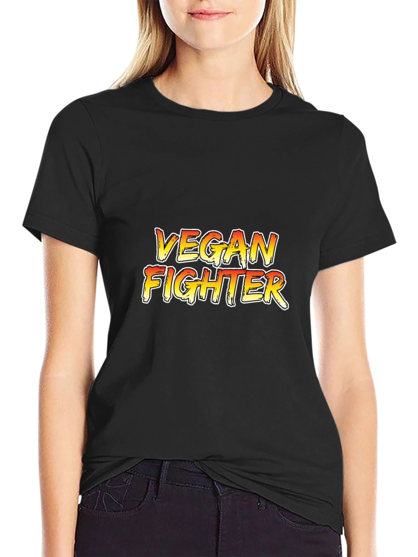 Vegan Fighter Black Graphic Tee