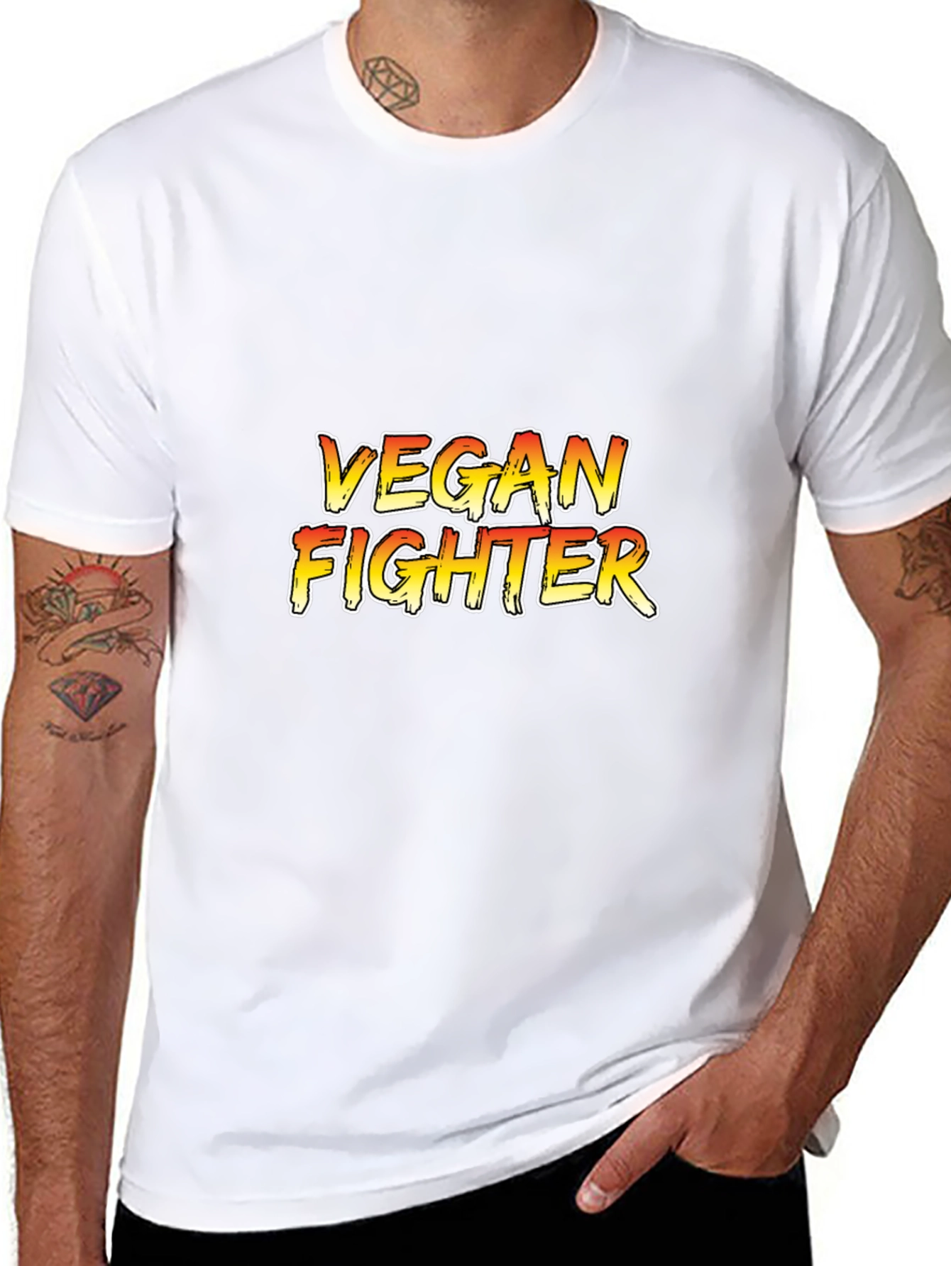 Vegan Fighter Black Graphic Tee