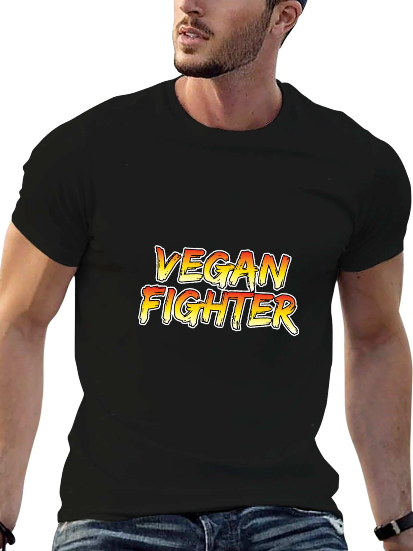 Vegan Fighter Black Graphic Tee