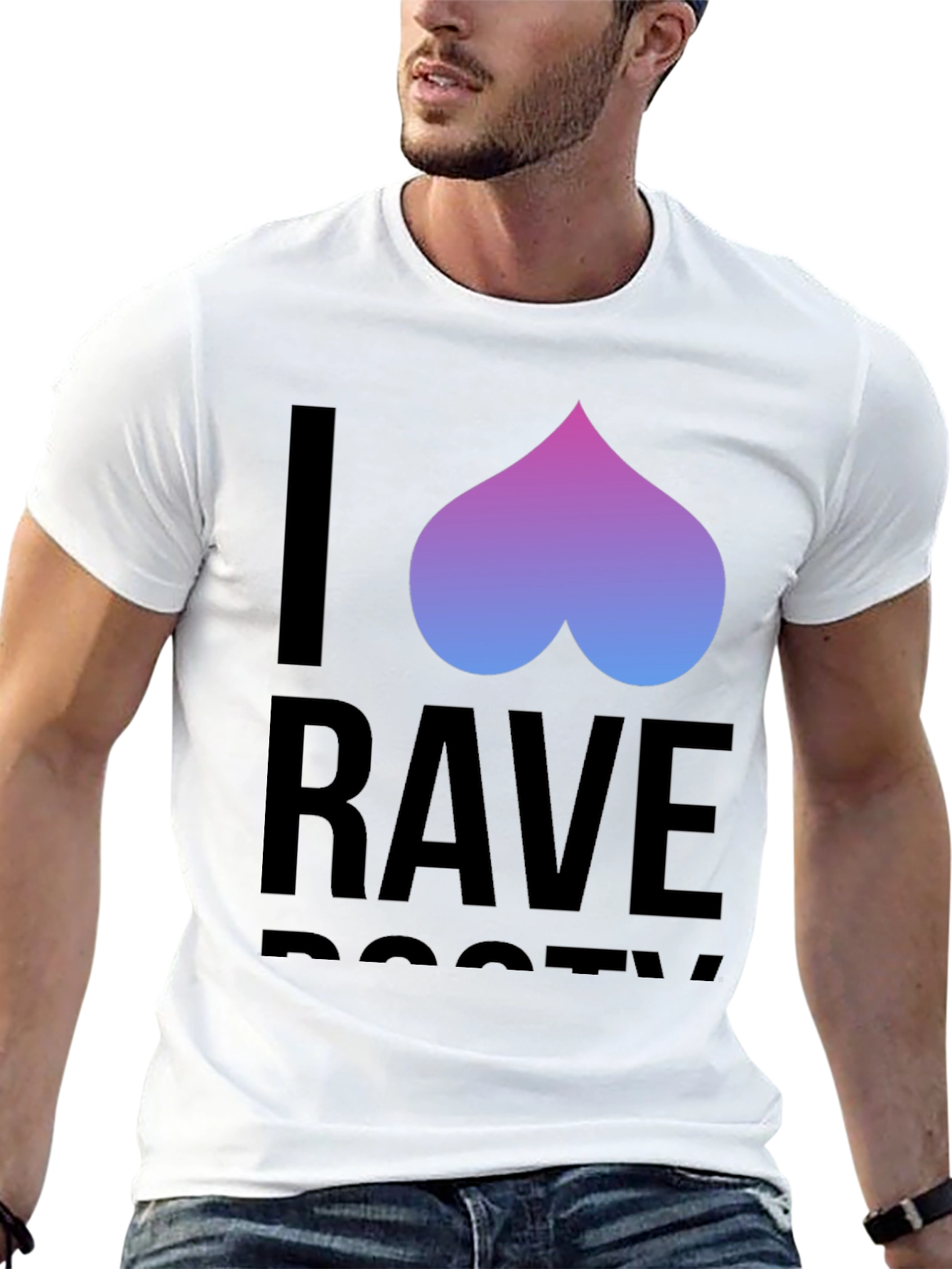 I Rave Booty Graphic Tee - Trendy Party Shirt