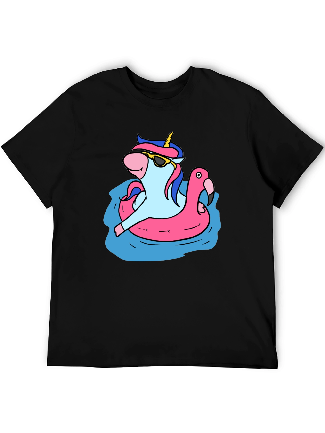 Unicorn in Flamingo Float Tee