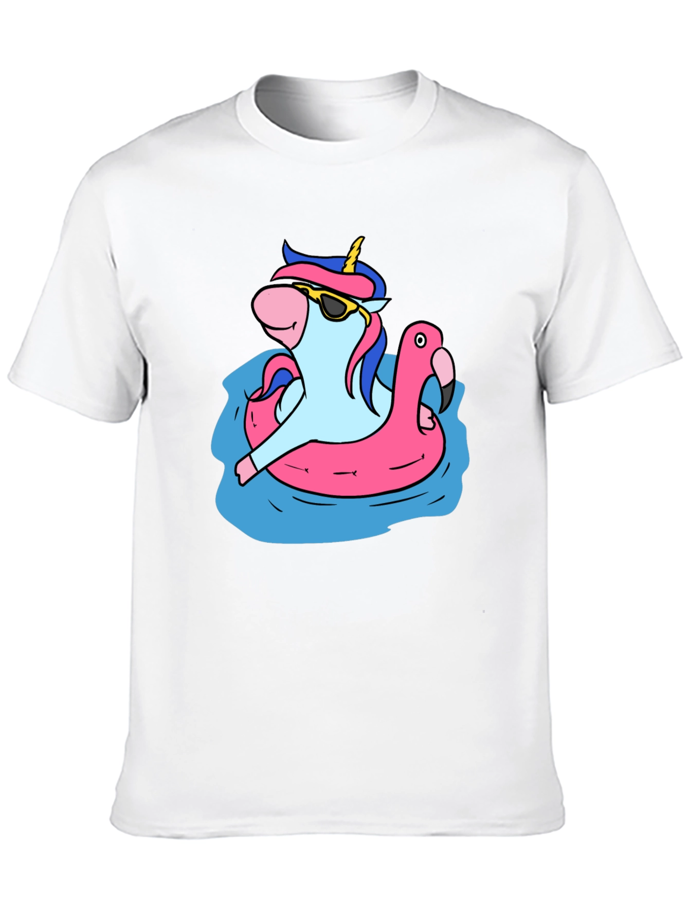 Unicorn in Flamingo Float Tee