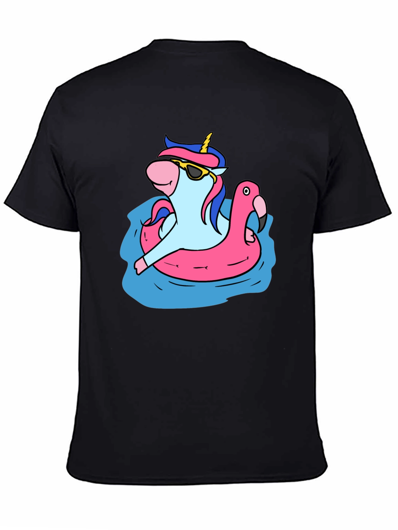 Unicorn in Flamingo Float Tee