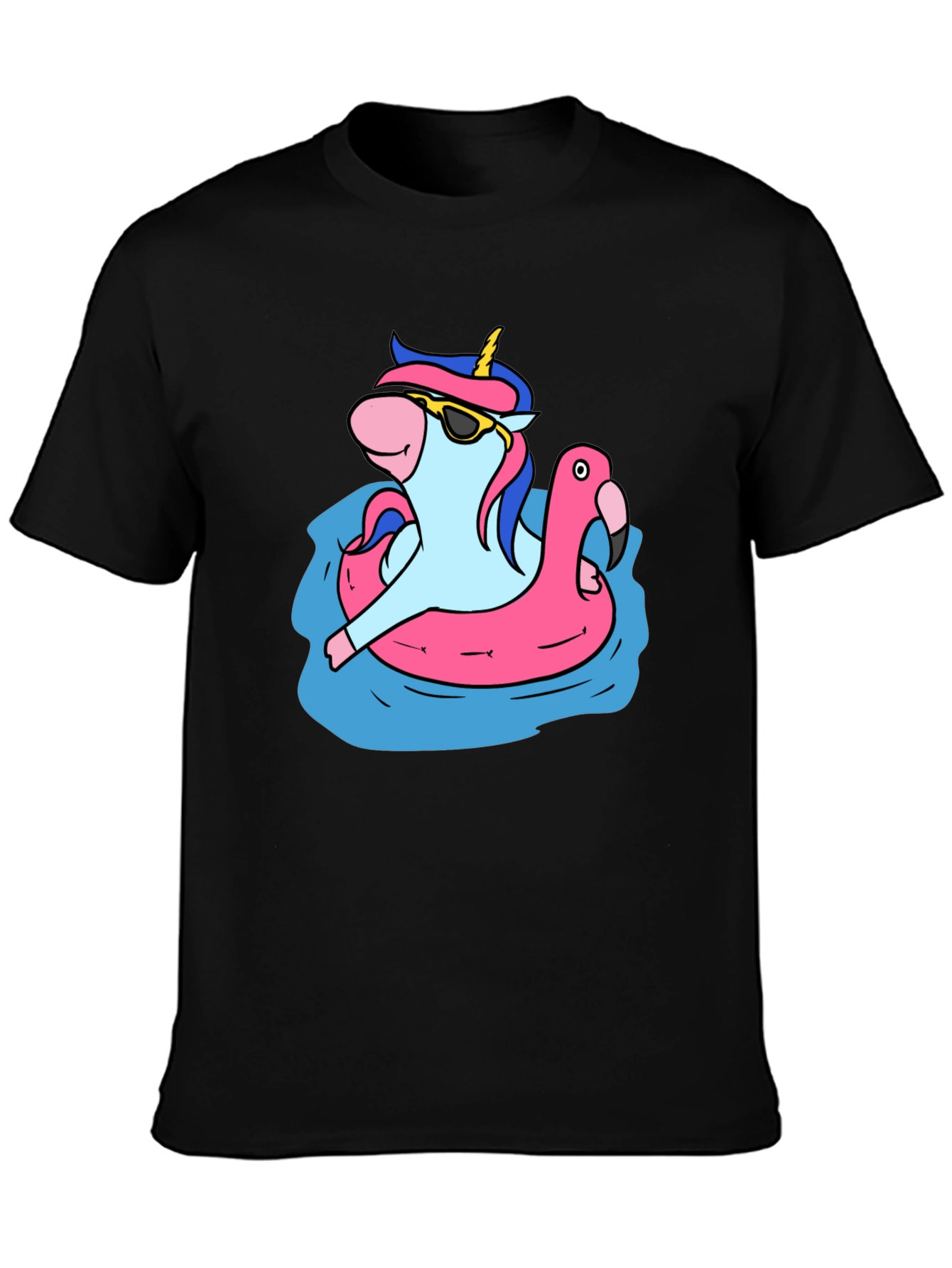 Unicorn in Flamingo Float Tee