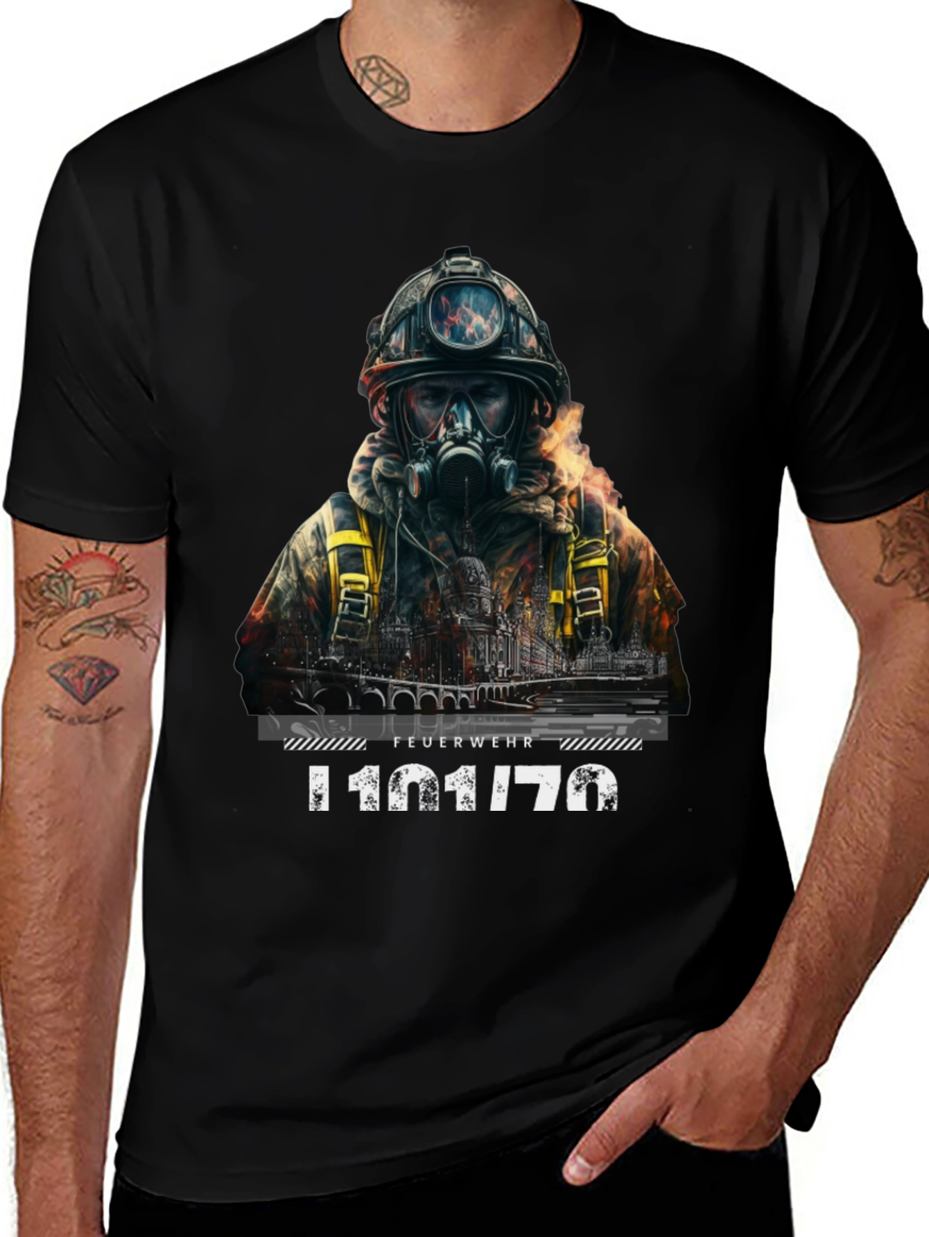 Firefighter T-Shirt - Dramatic Rescue Design
