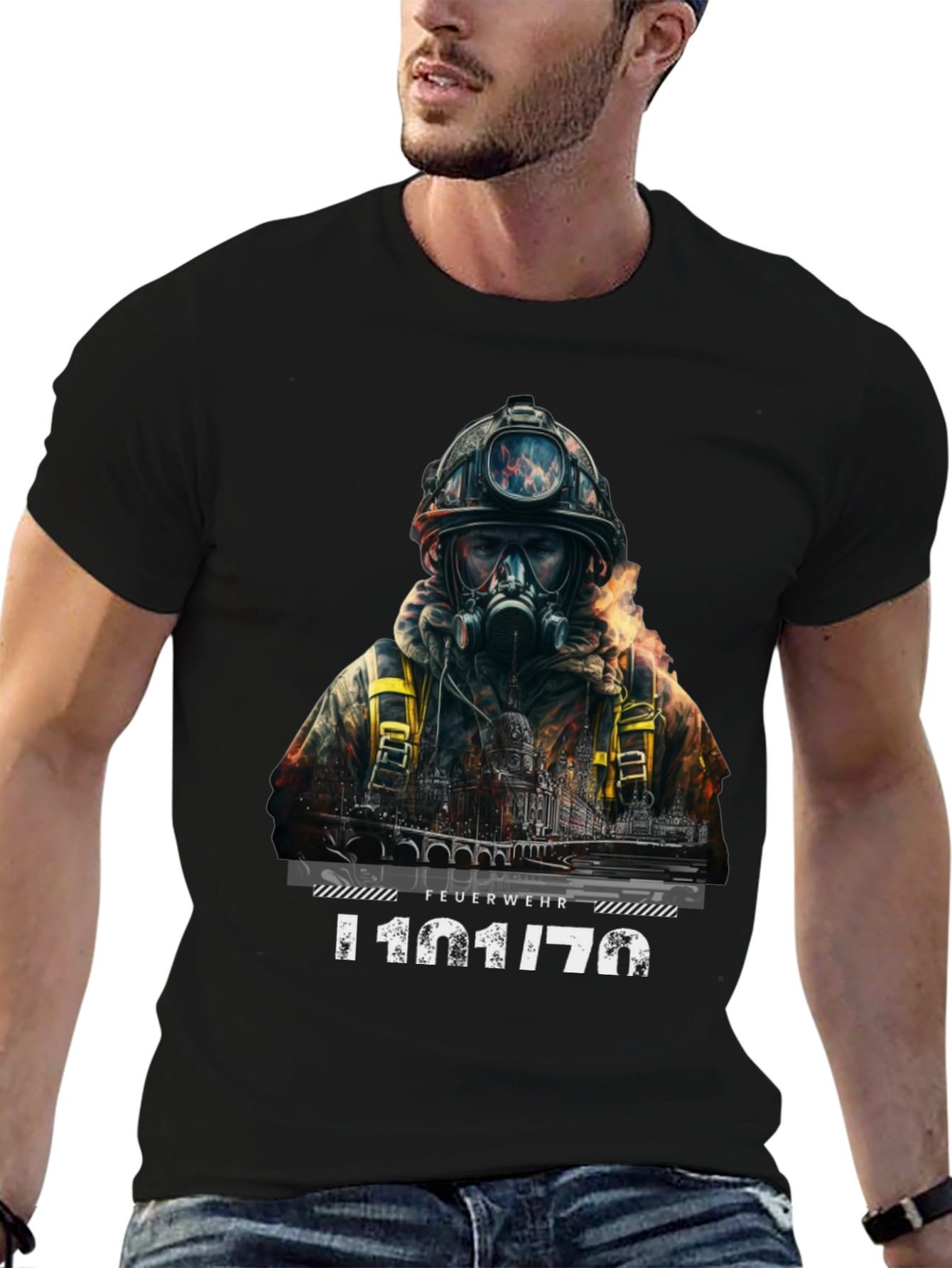 Firefighter T-Shirt - Dramatic Rescue Design