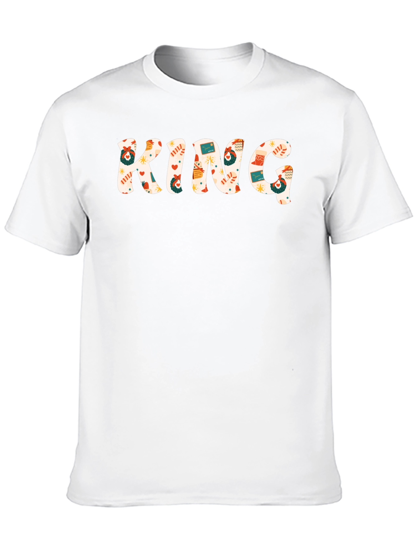King Holiday Pattern Crew Neck T-Shirt