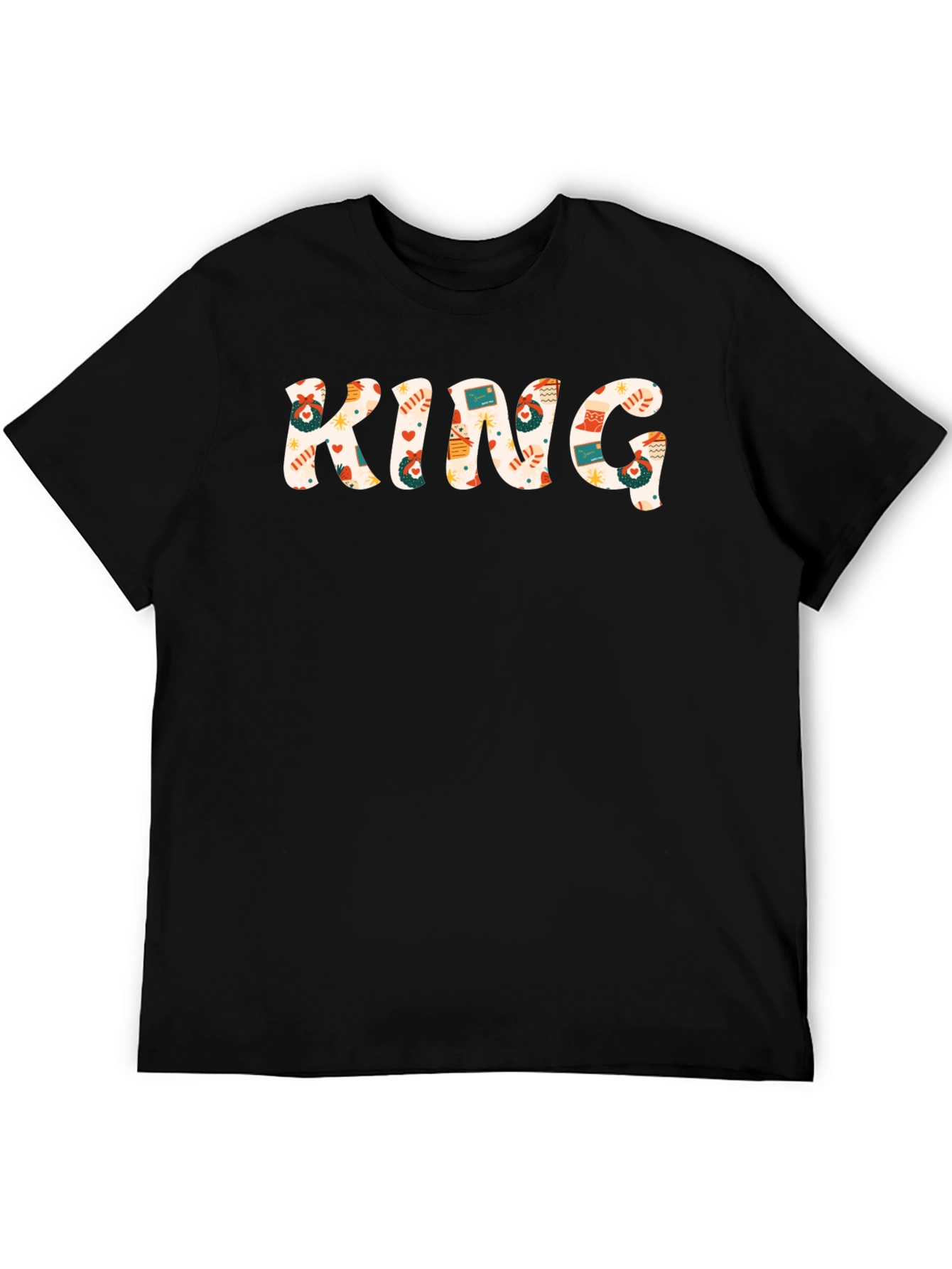 King Holiday Pattern Crew Neck T-Shirt