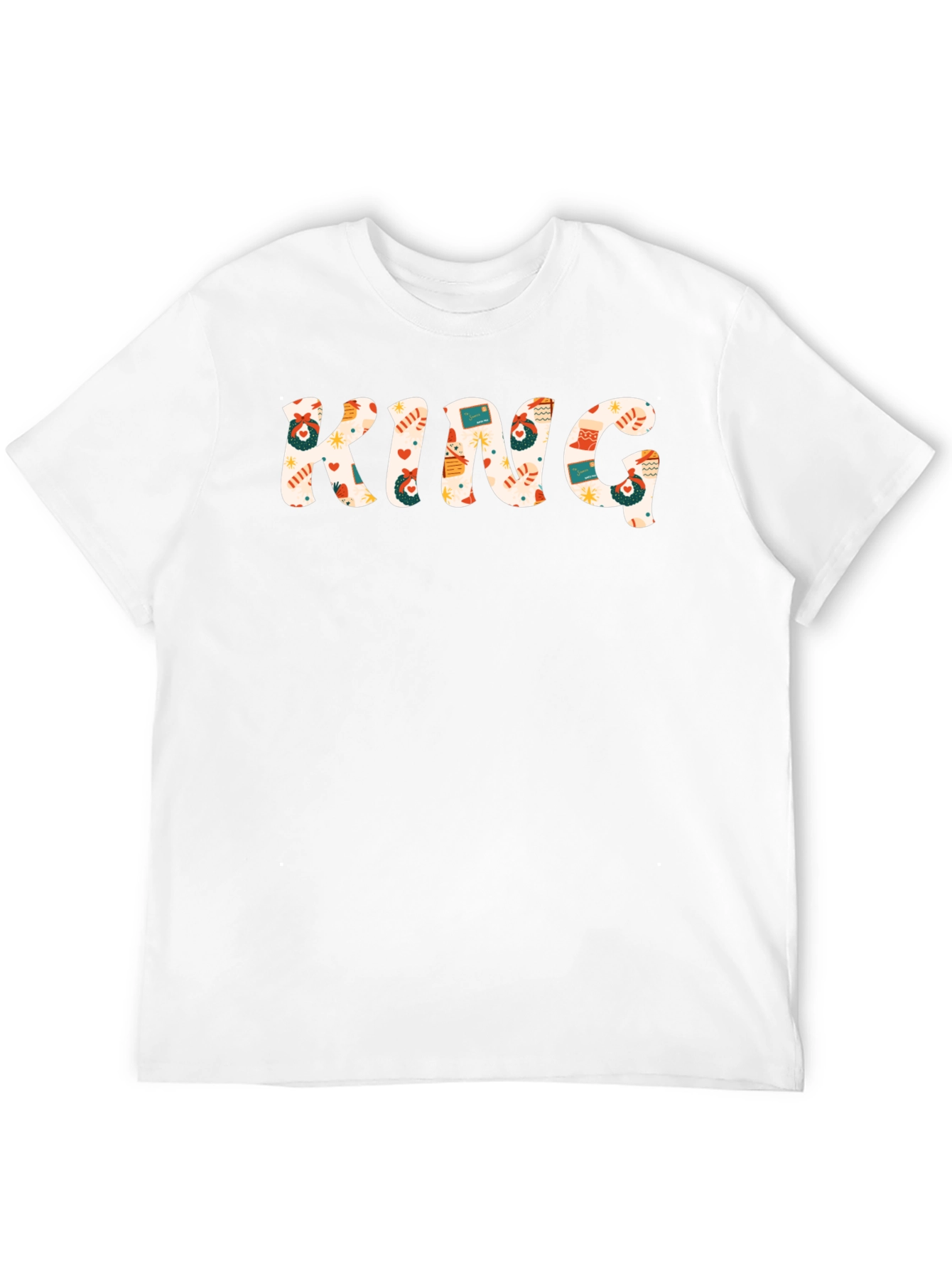 King Holiday Pattern Crew Neck T-Shirt