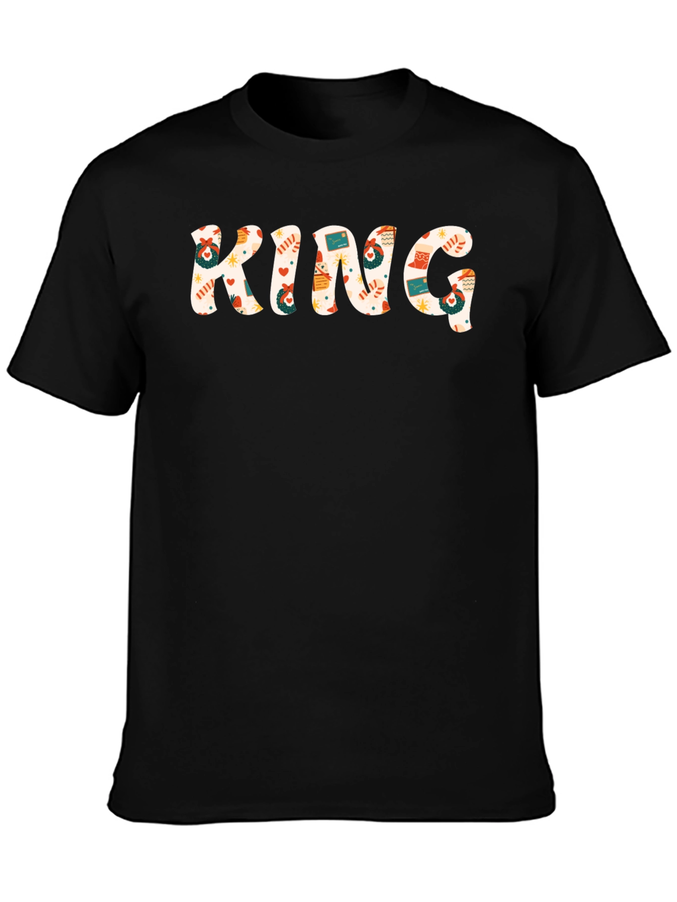 King Holiday Pattern Crew Neck T-Shirt