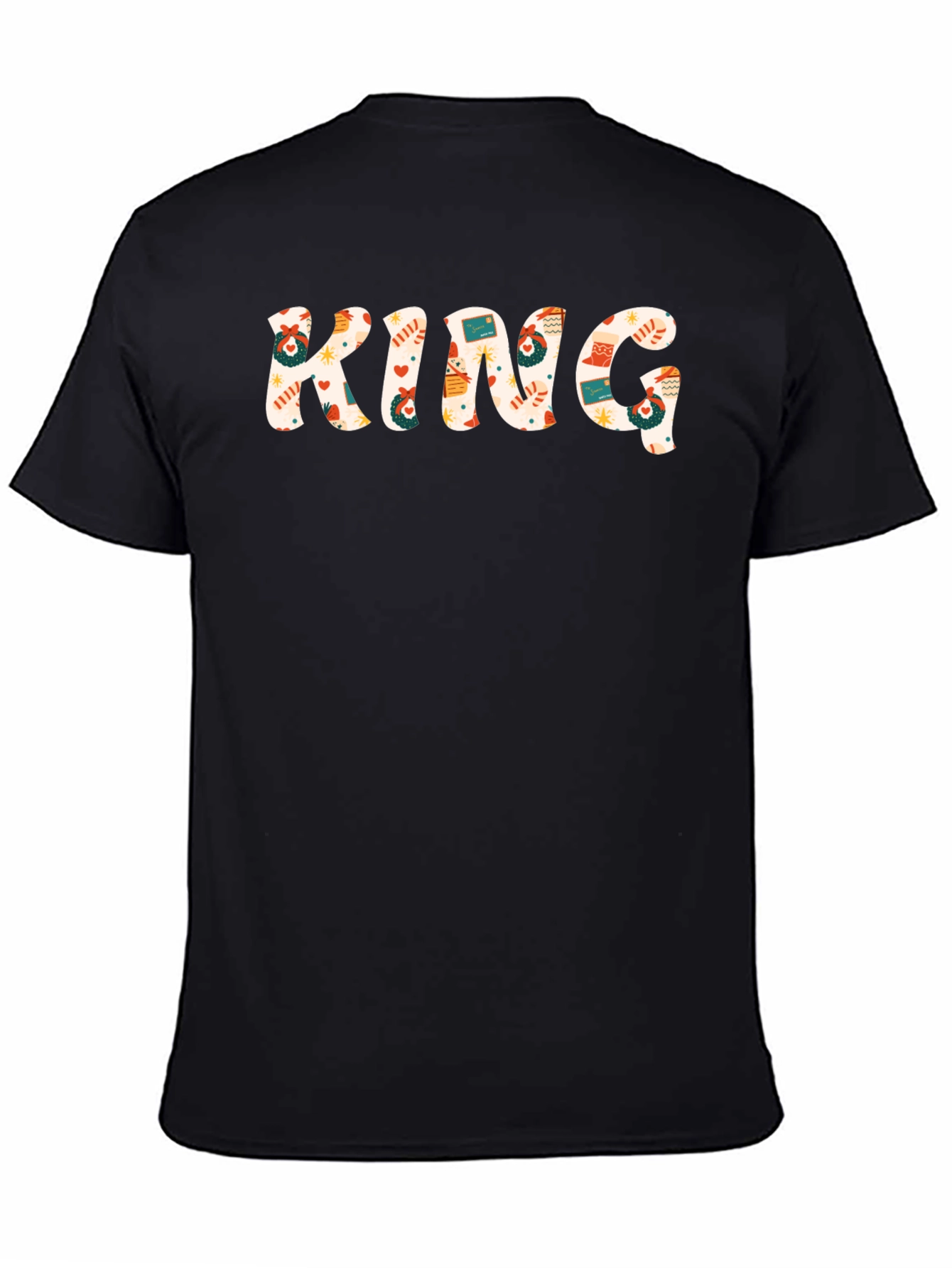 King Holiday Pattern Crew Neck T-Shirt