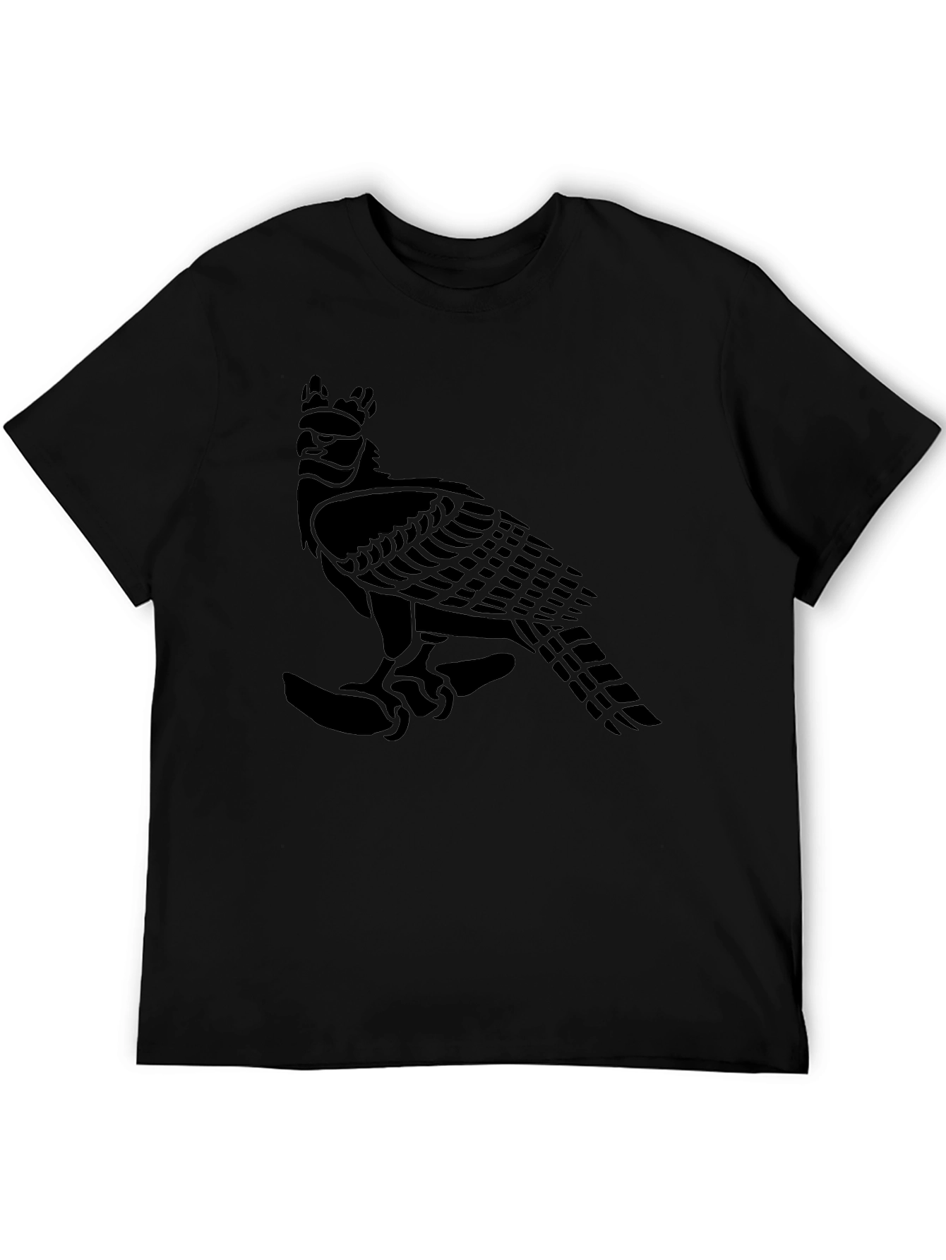 Black T-Shirt with Eagle Graphic Print