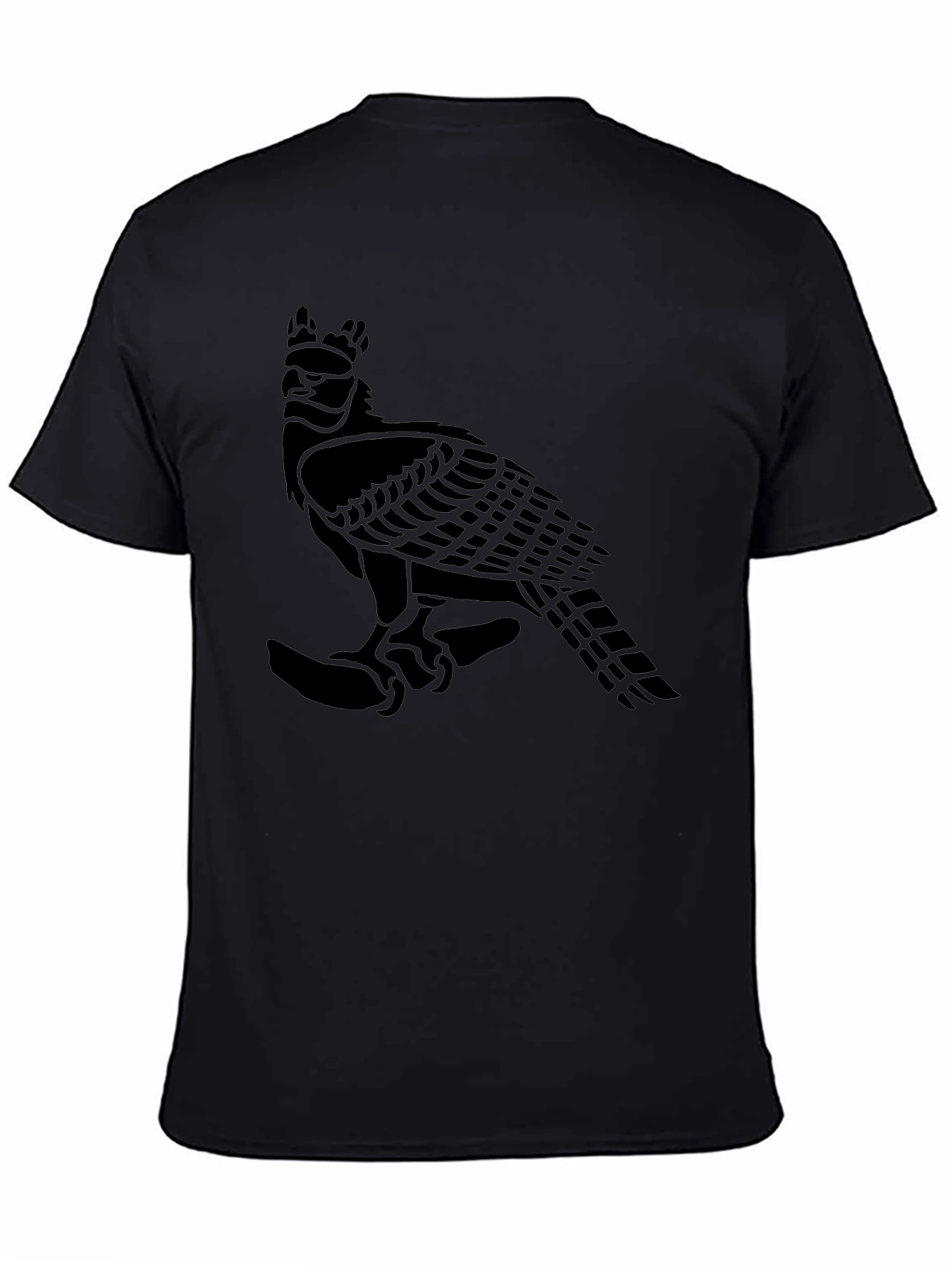 Black T-Shirt with Eagle Graphic Print