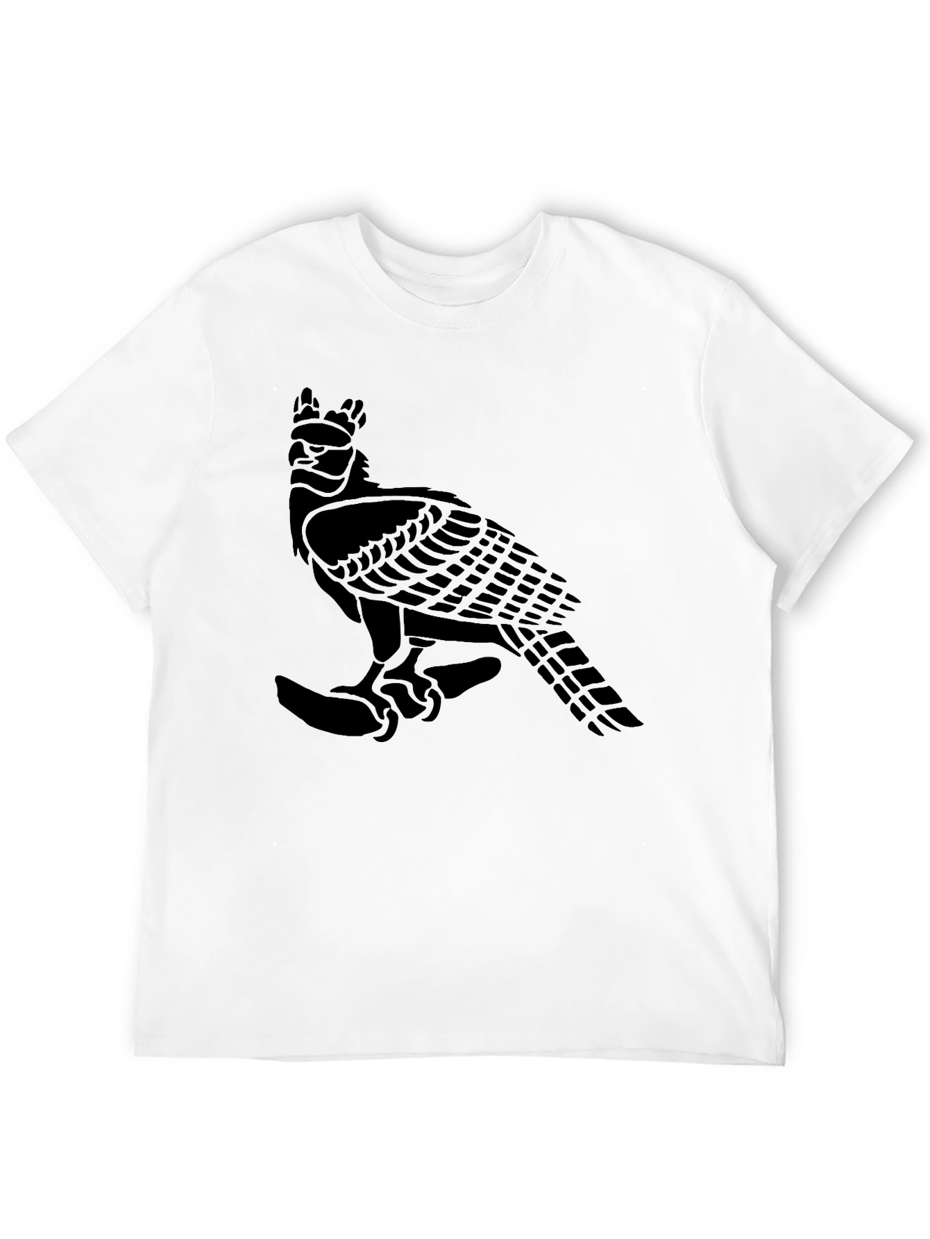 Black T-Shirt with Eagle Graphic Print