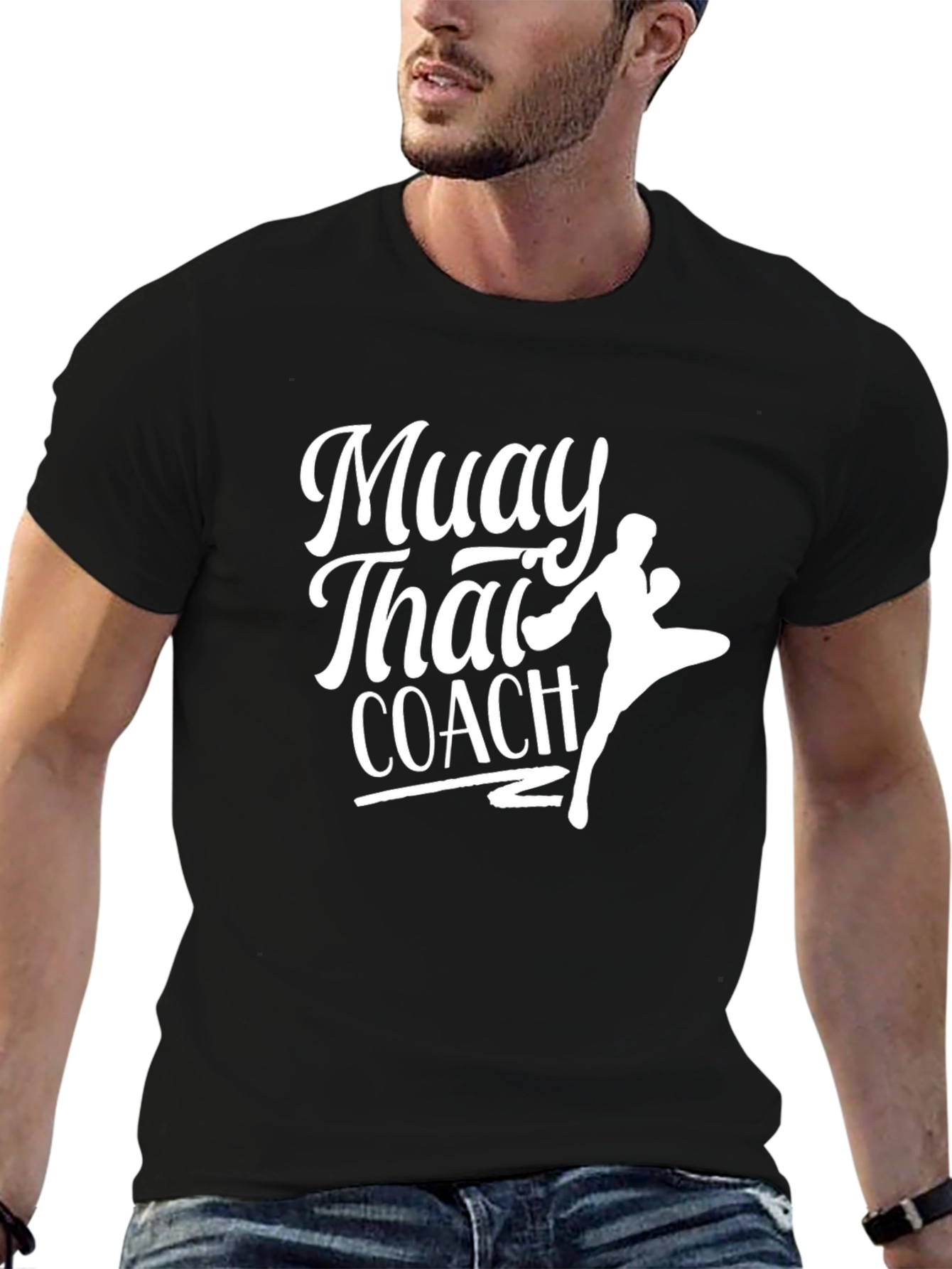 Muay Thai Coach Black Graphic T-Shirt