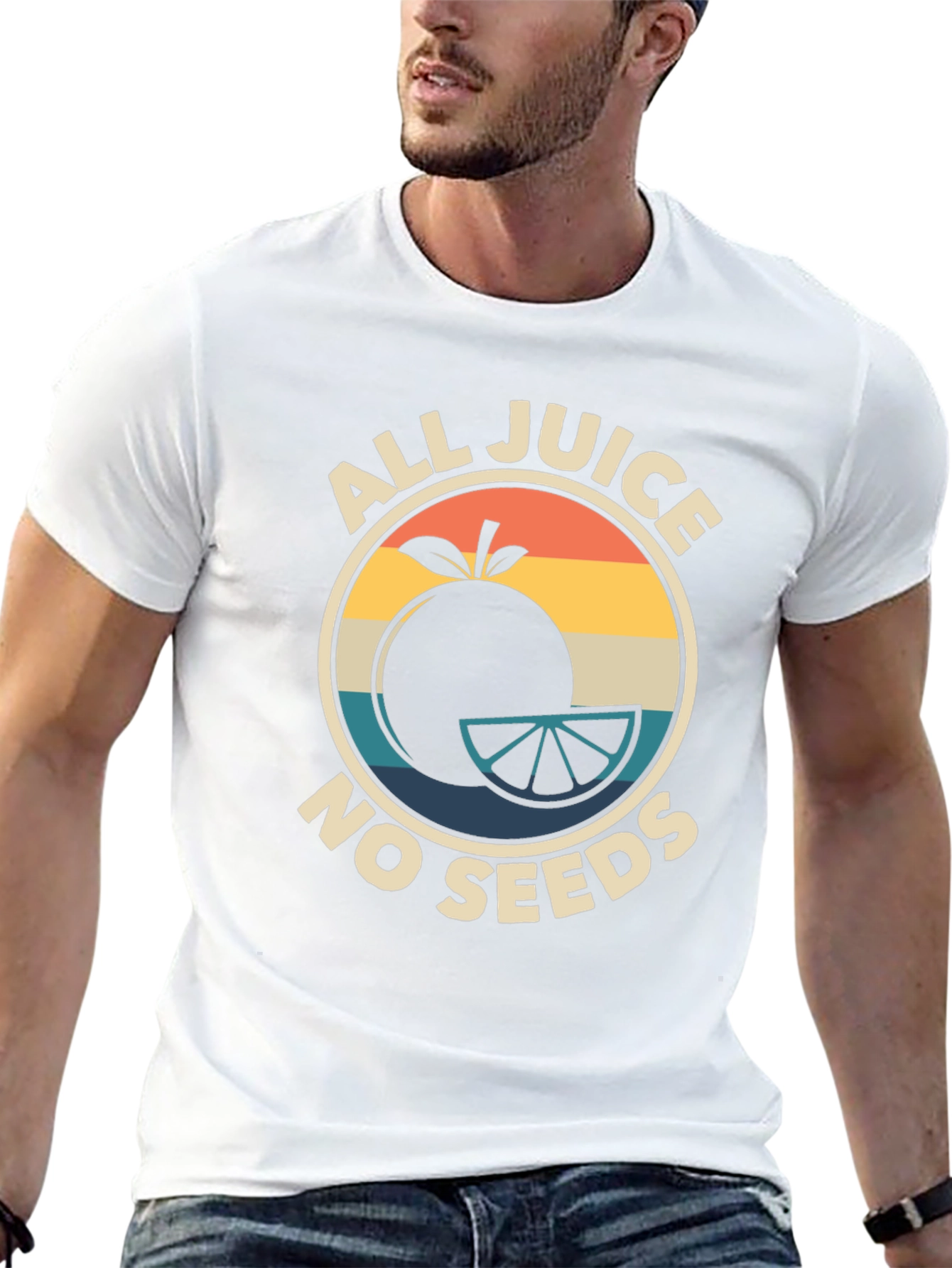 All Juice No Seeds Graphic Tee - Retro Style
