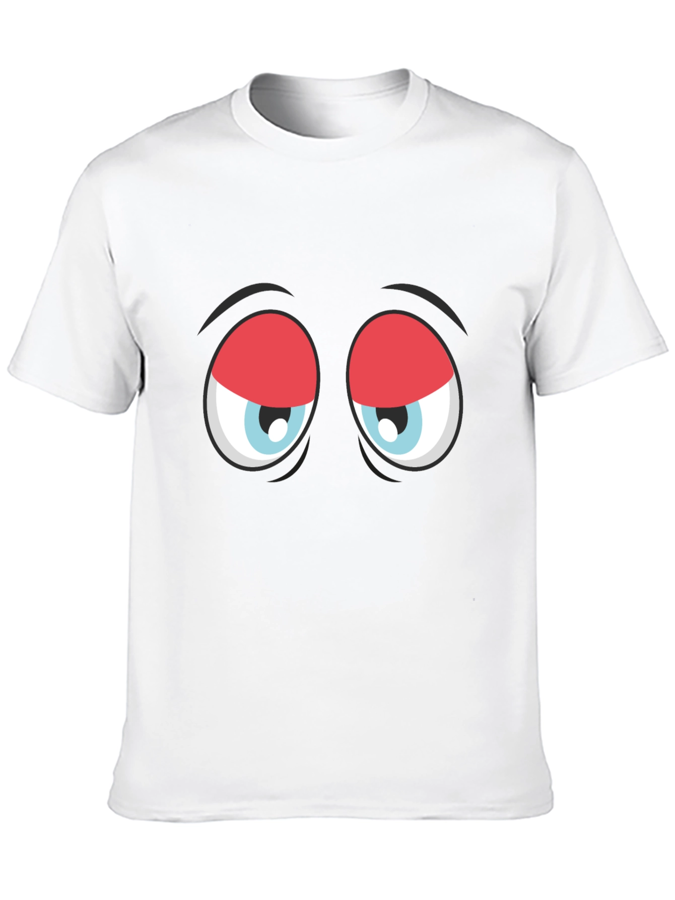 Funny Sleepy Eyes Graphic T-Shirt - Black
