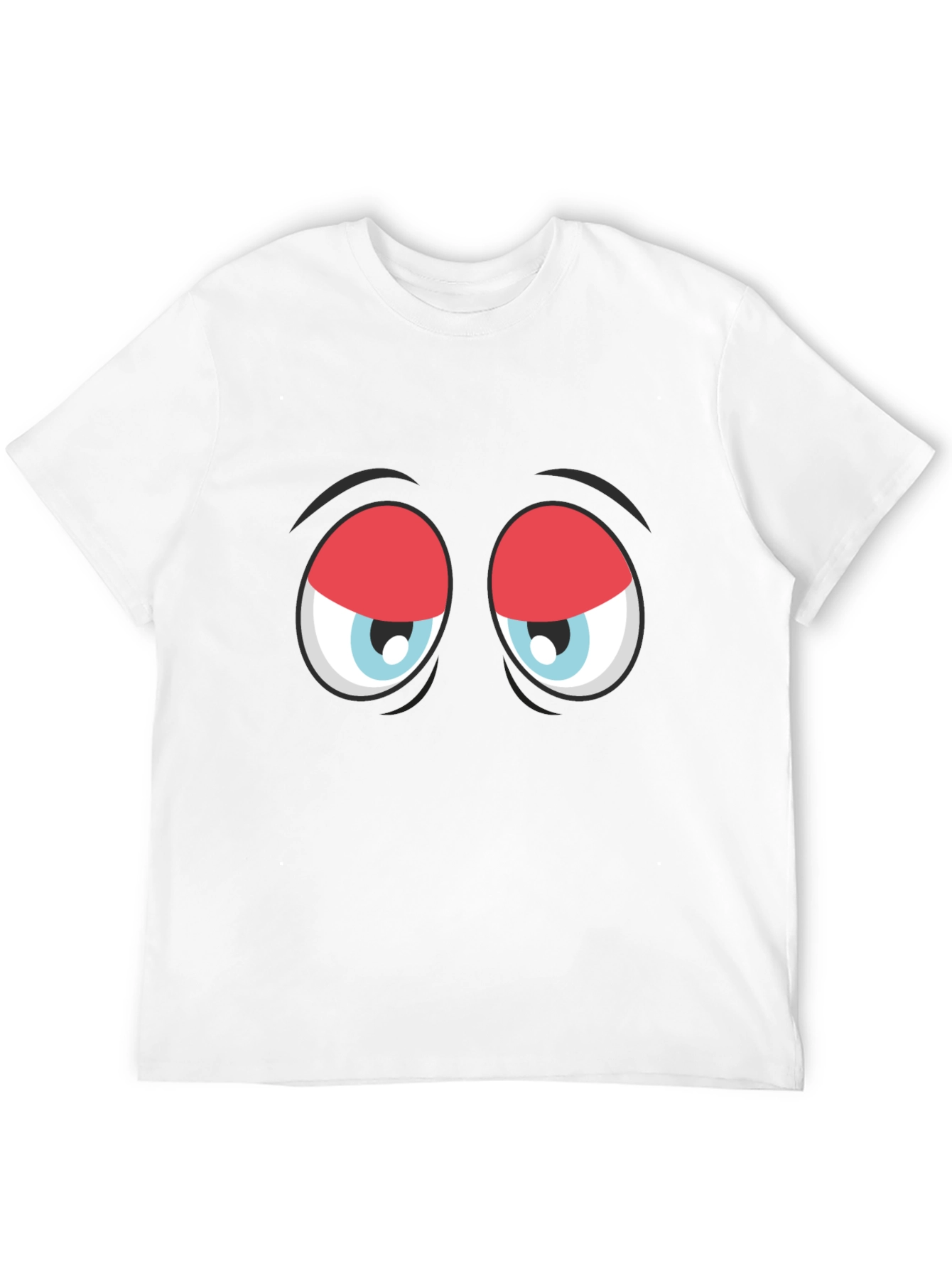Funny Sleepy Eyes Graphic T-Shirt - Black