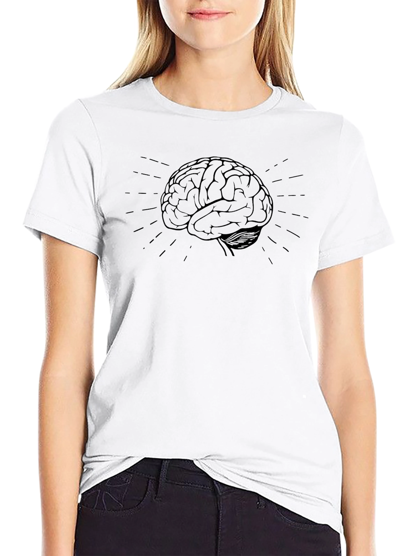 Brain Graphic Mens Black T-Shirt
