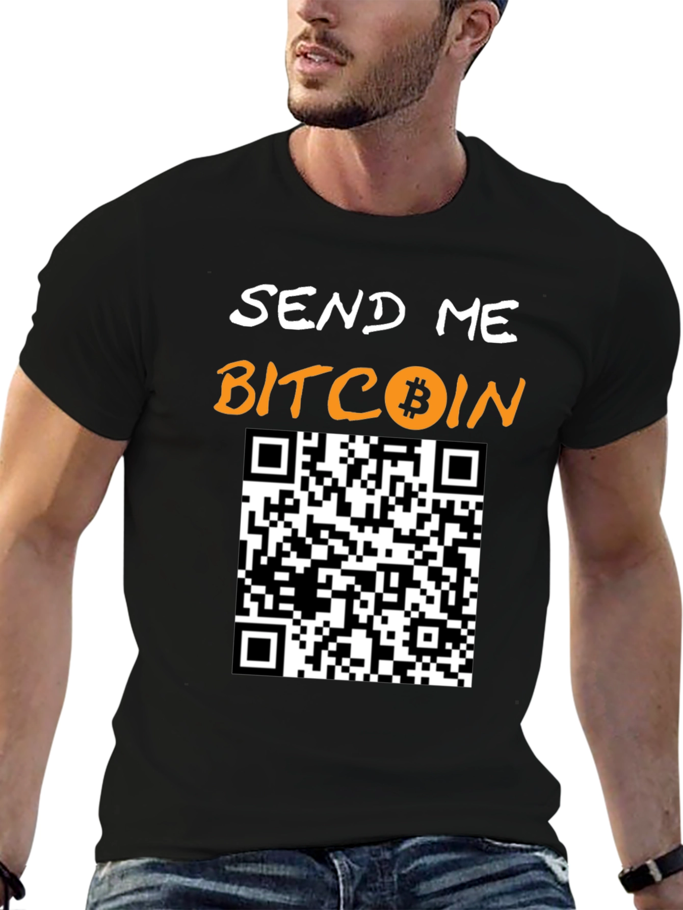 Send Me Bitcoin T-Shirt with QR Code
