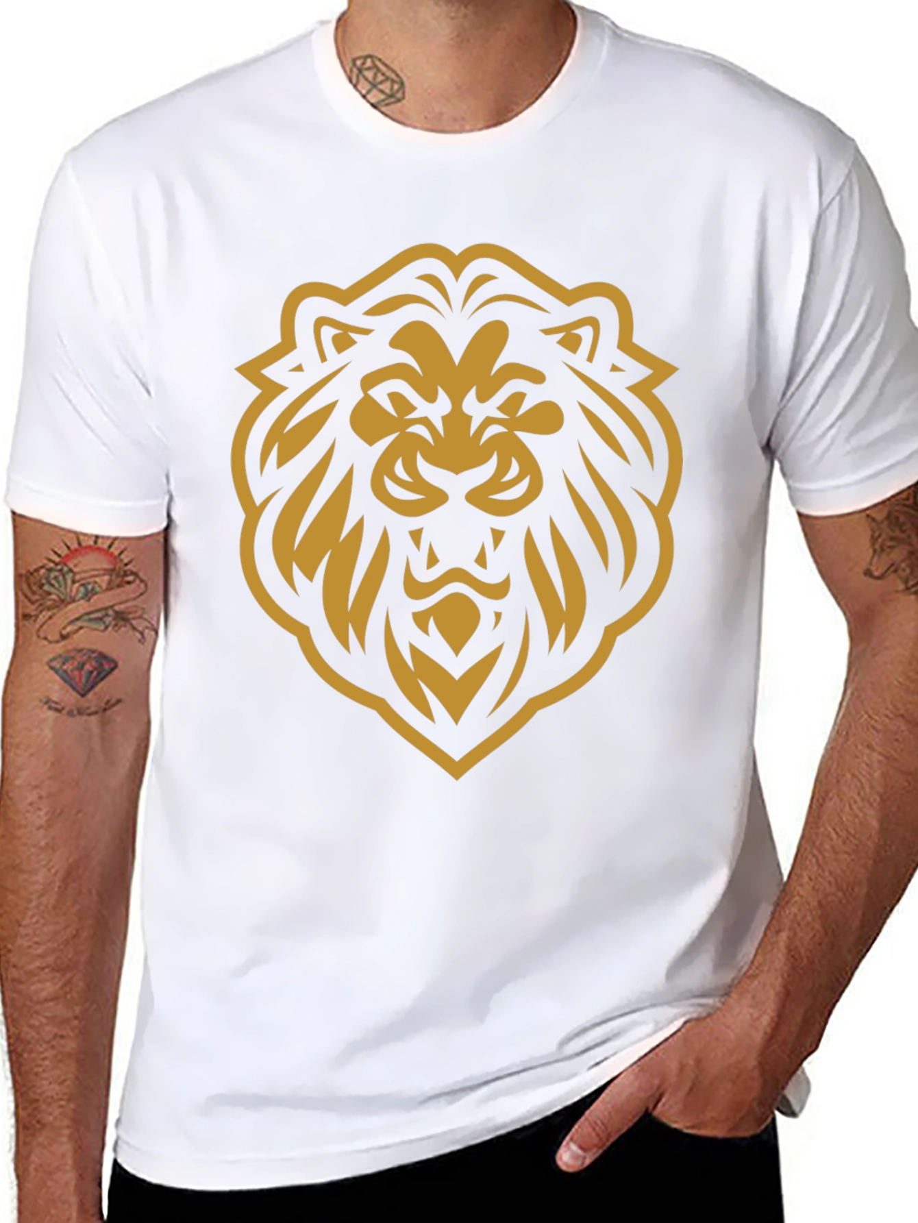 Bold Lion Graphic T-Shirt - Black