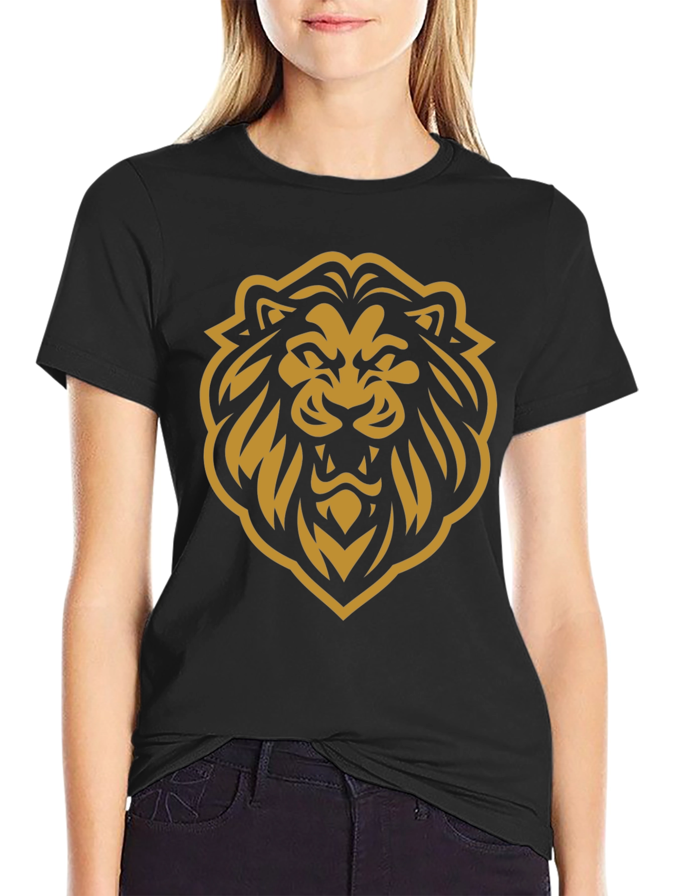 Bold Lion Graphic T-Shirt - Black
