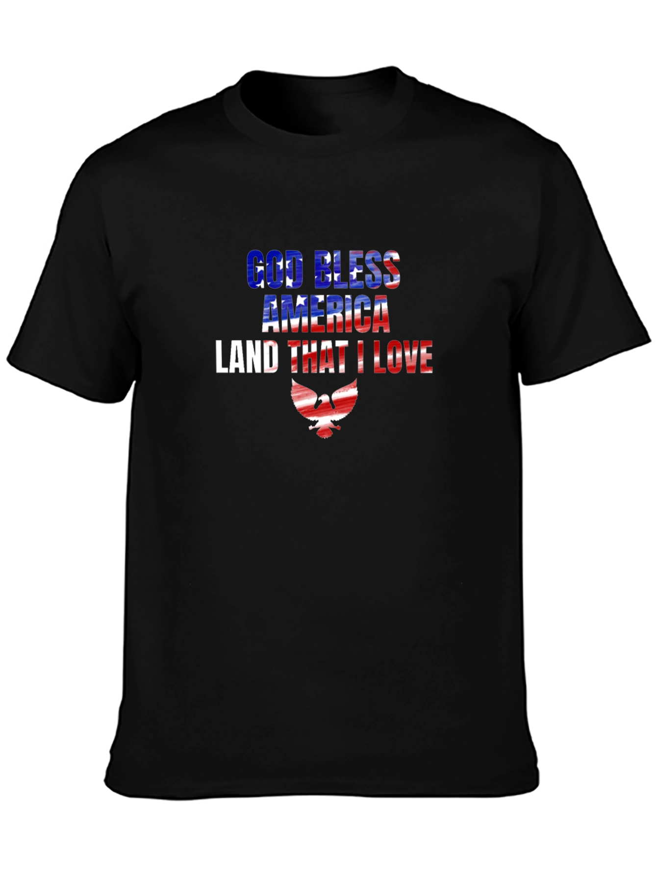 God Bless America T-Shirt Patriotic USA Flag Eagle