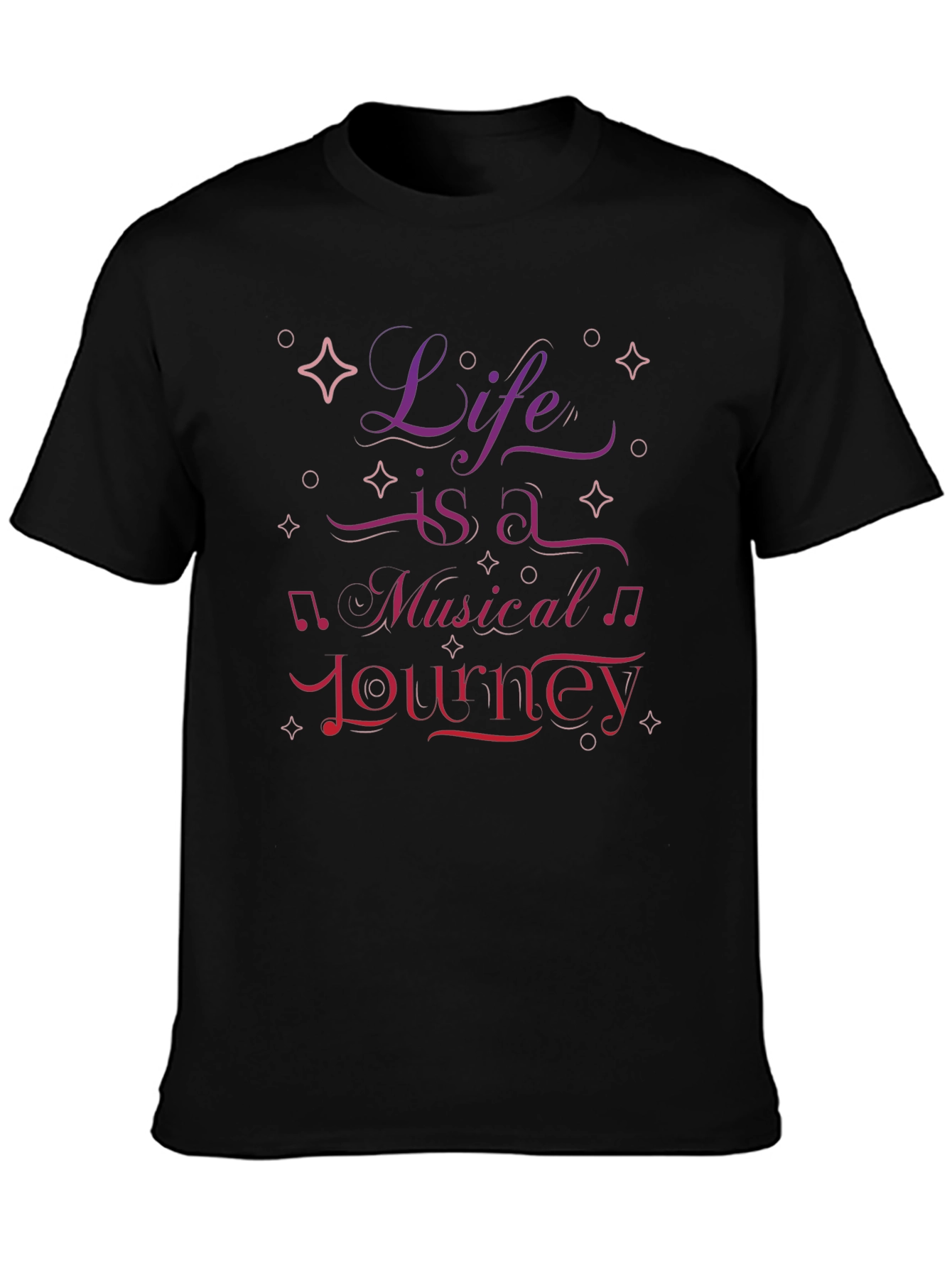 Life is a Musical Journey Graphic Tee - Black