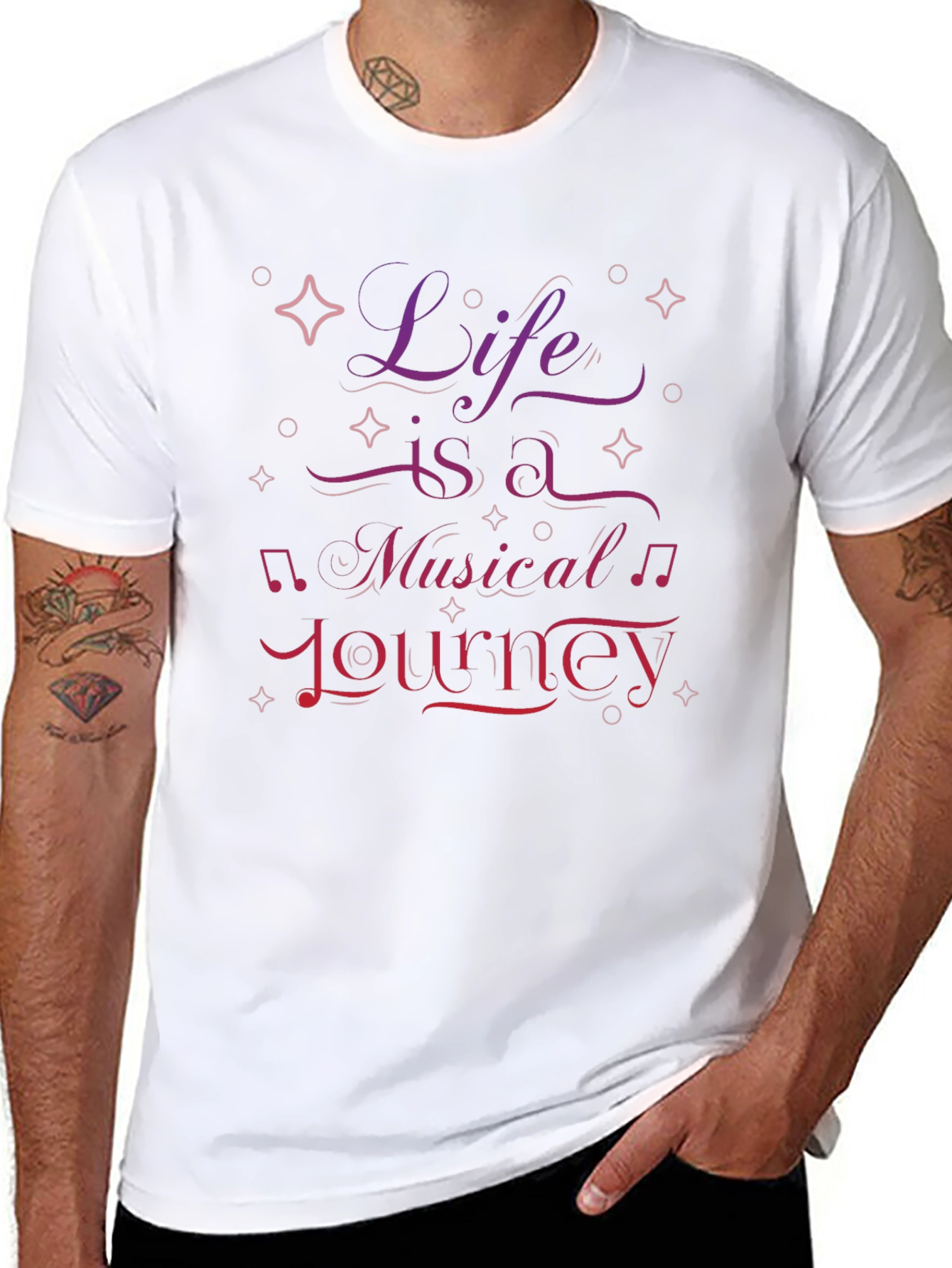 Life is a Musical Journey Graphic Tee - Black