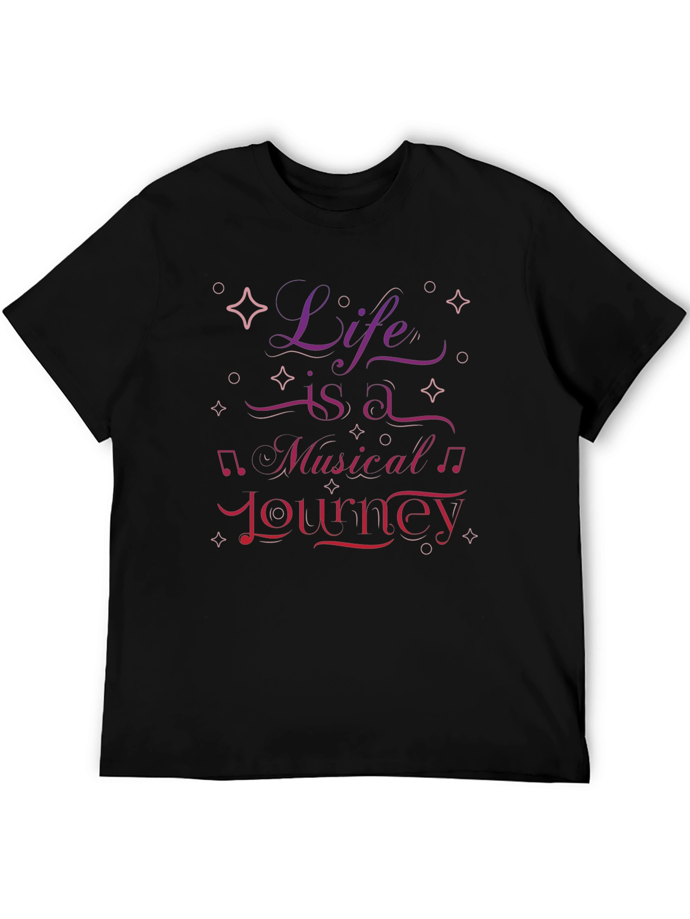 Life is a Musical Journey Graphic Tee - Black