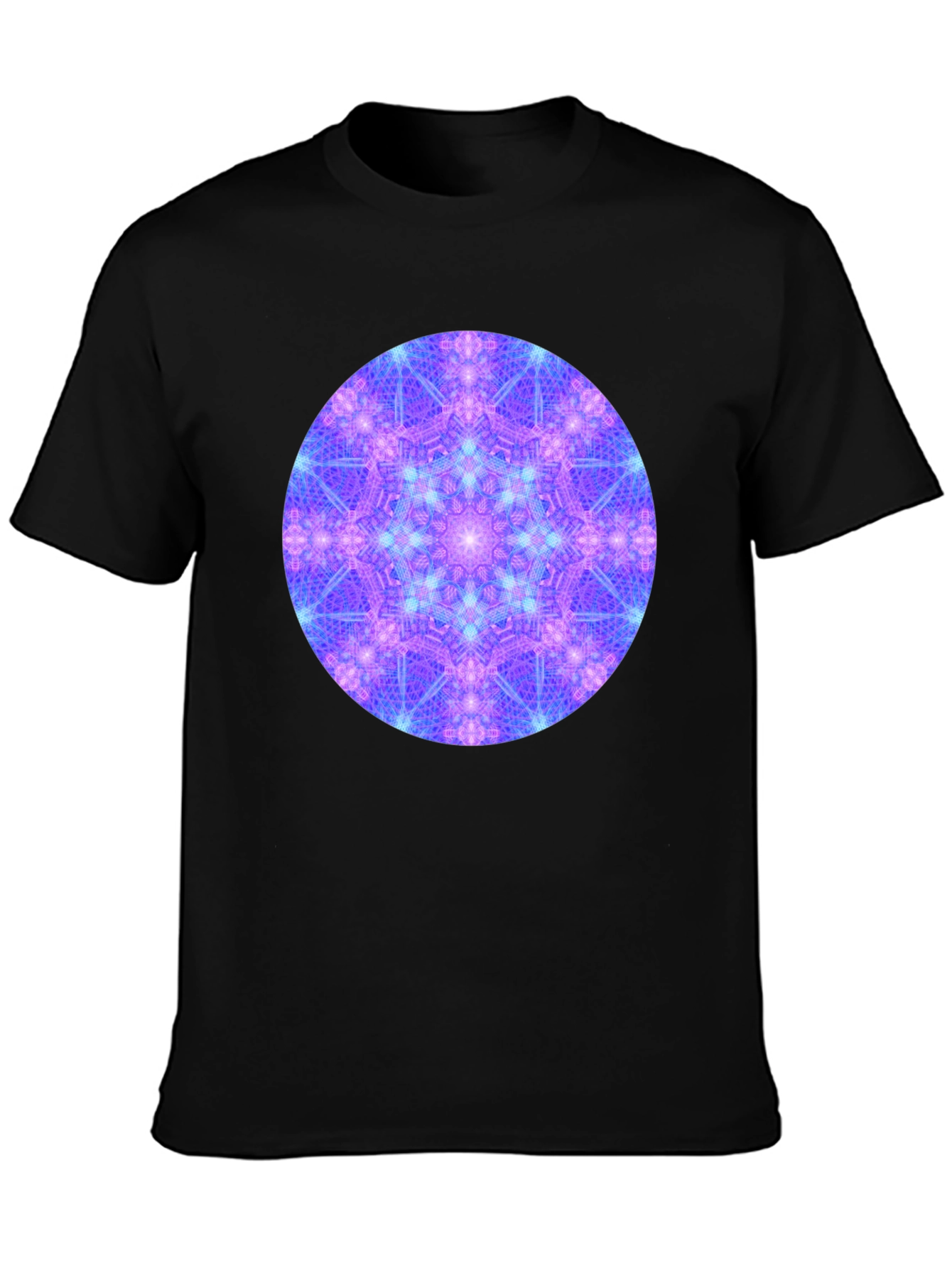 Geometric Mandala Design Black T-Shirt