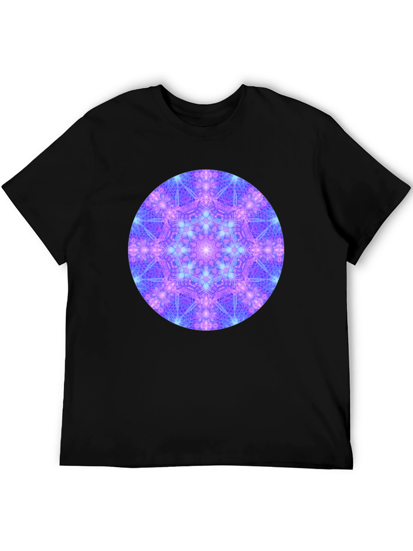 Geometric Mandala Design Black T-Shirt
