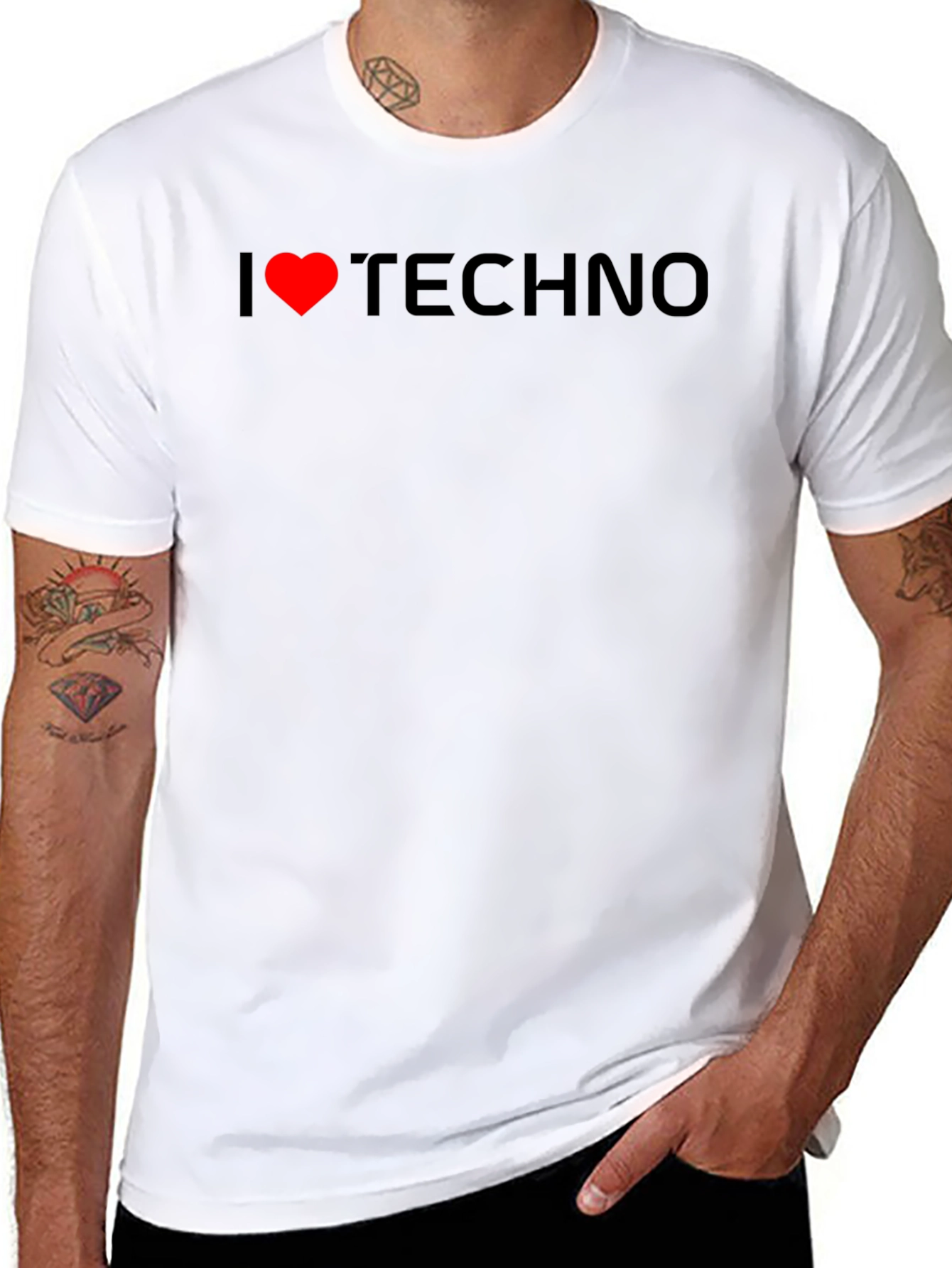 I Love Techno Black T-Shirt