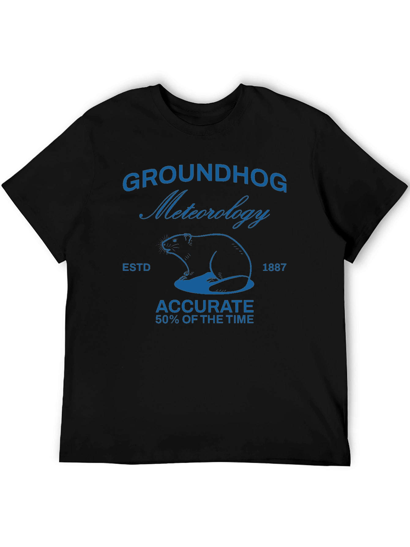 Groundhog Meteorology Black T-Shirt
