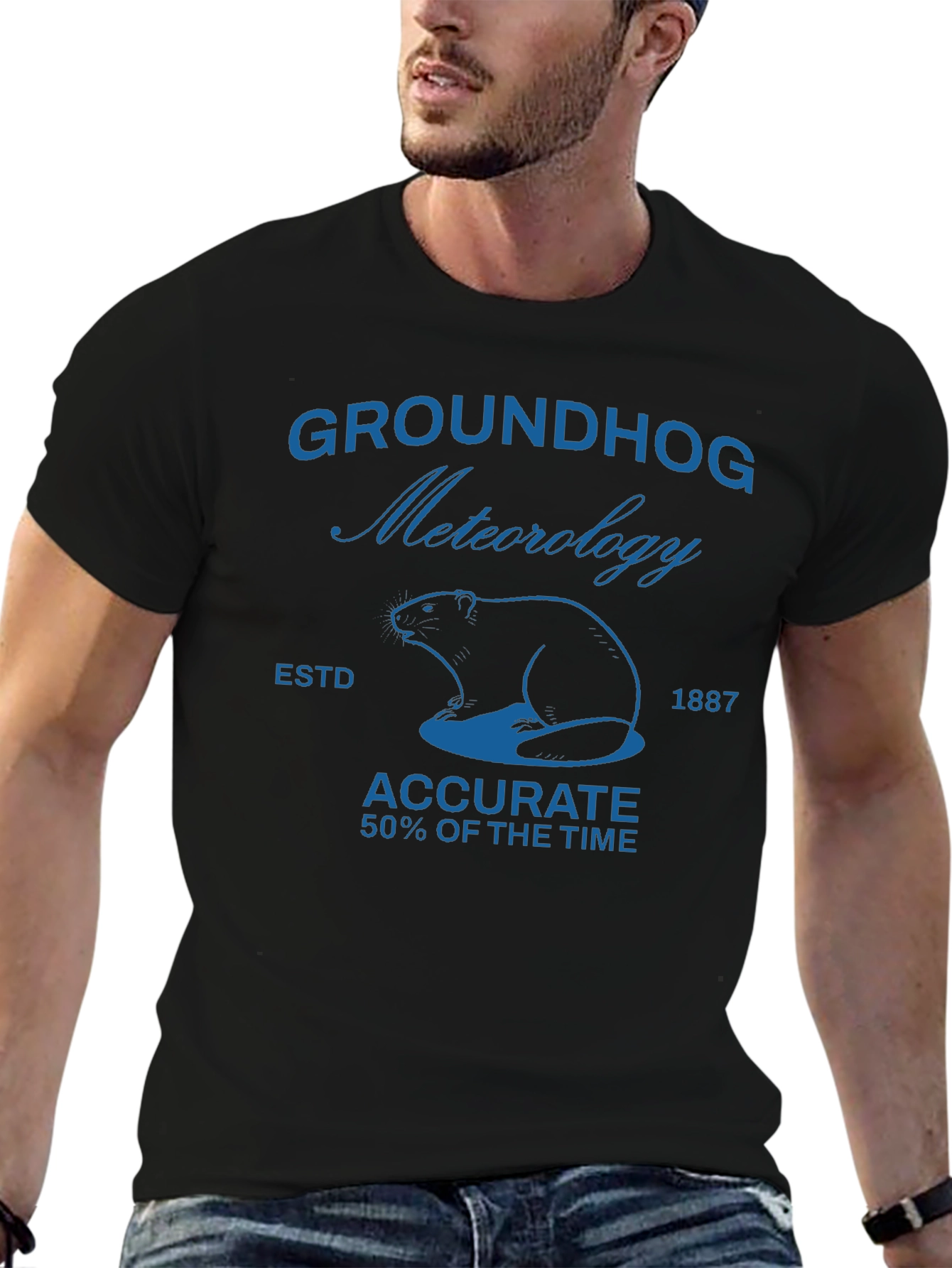 Groundhog Meteorology Black T-Shirt