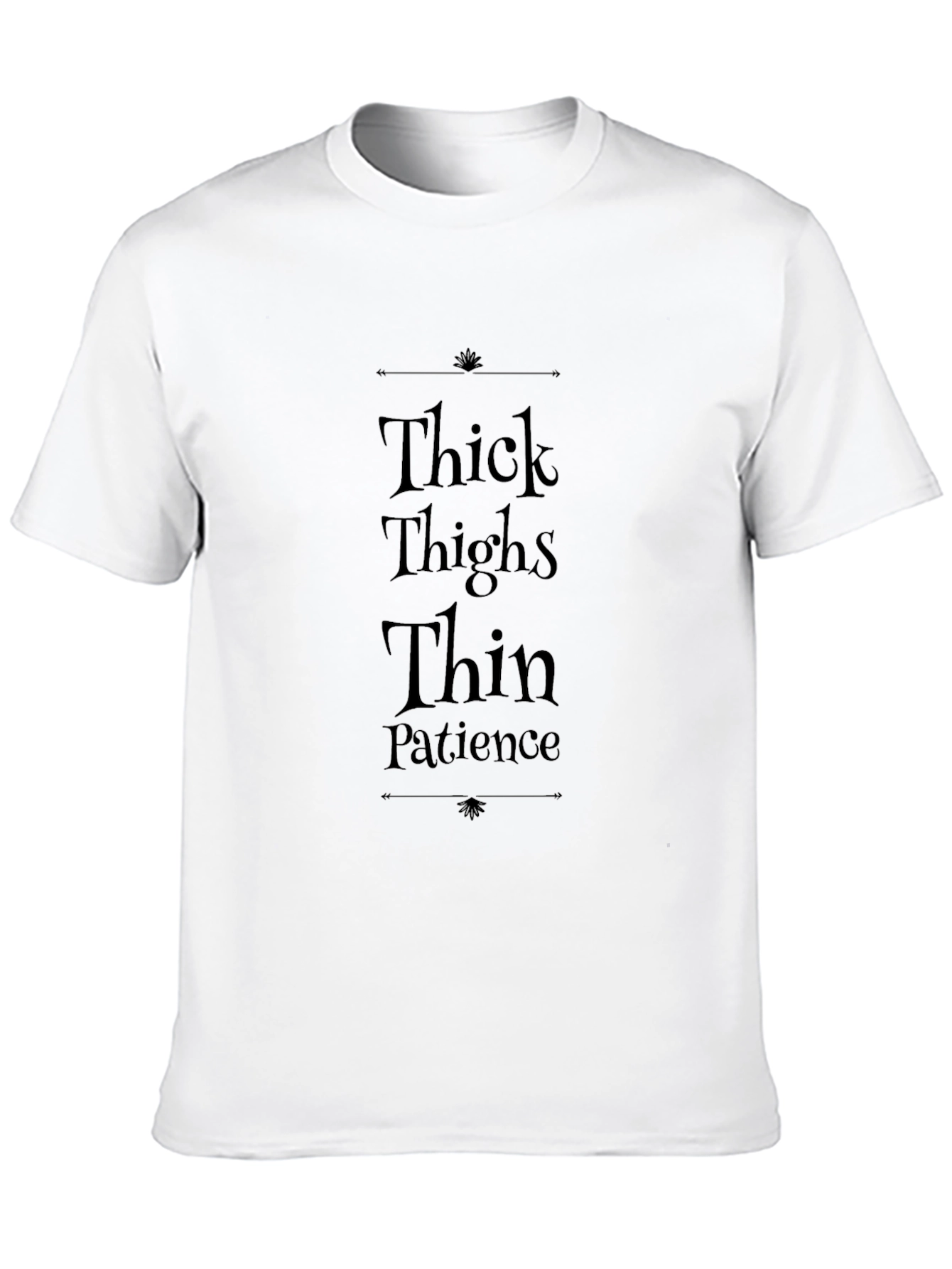 Thick Thighs Thin Patience Black Graphic T-Shirt