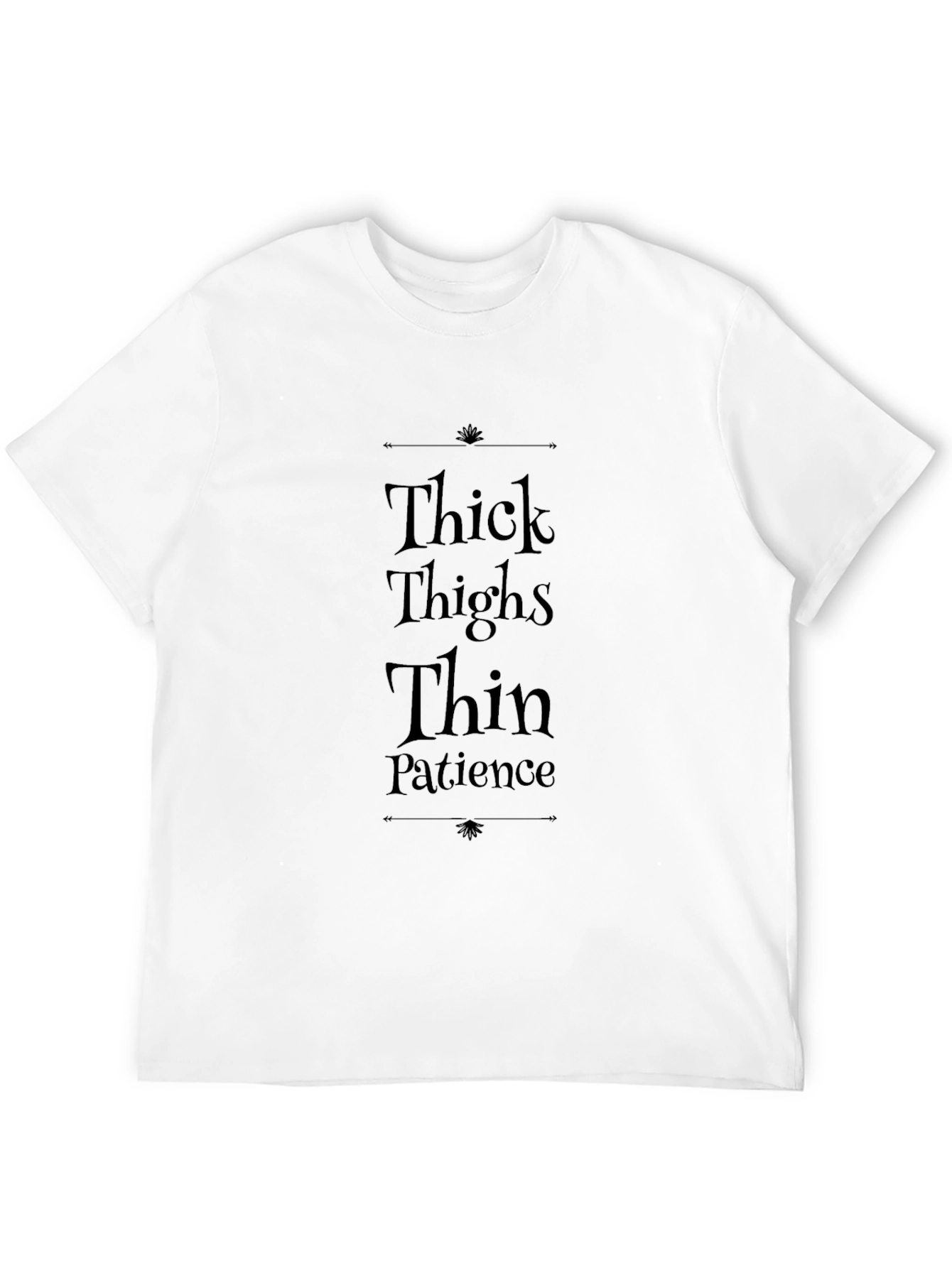 Thick Thighs Thin Patience Black Graphic T-Shirt