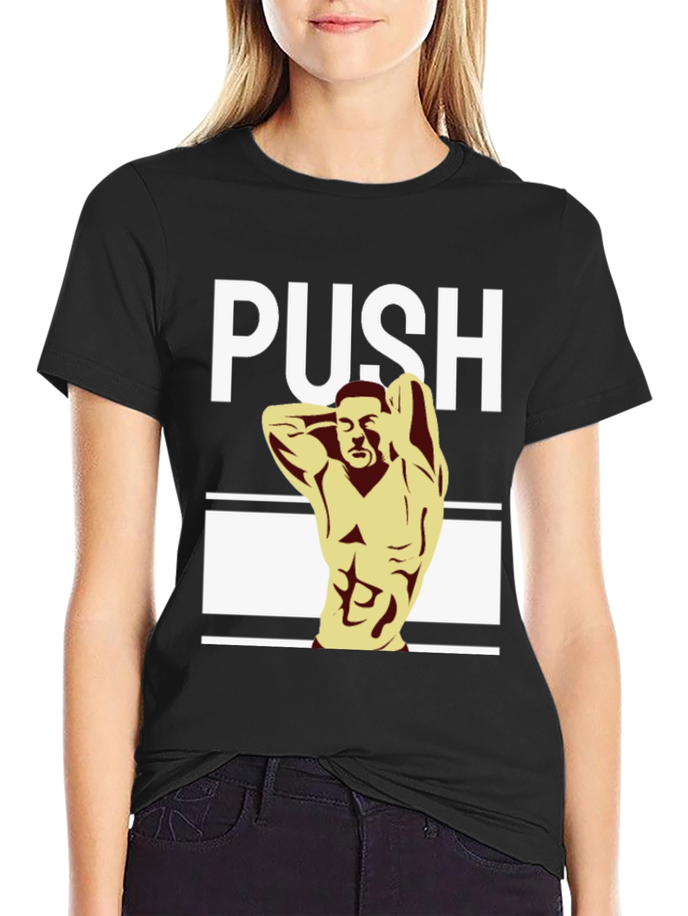 Mens PUSH Graphic T-Shirt - Bodybuilder Design