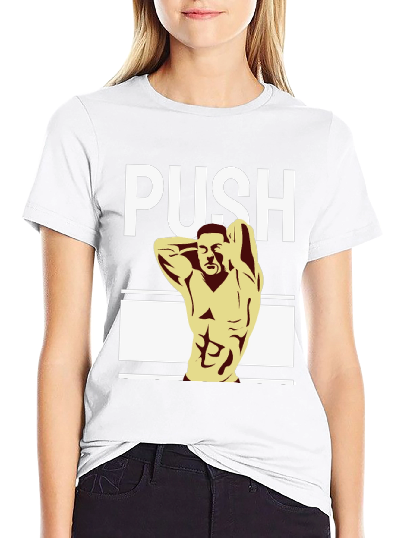 Mens PUSH Graphic T-Shirt - Bodybuilder Design