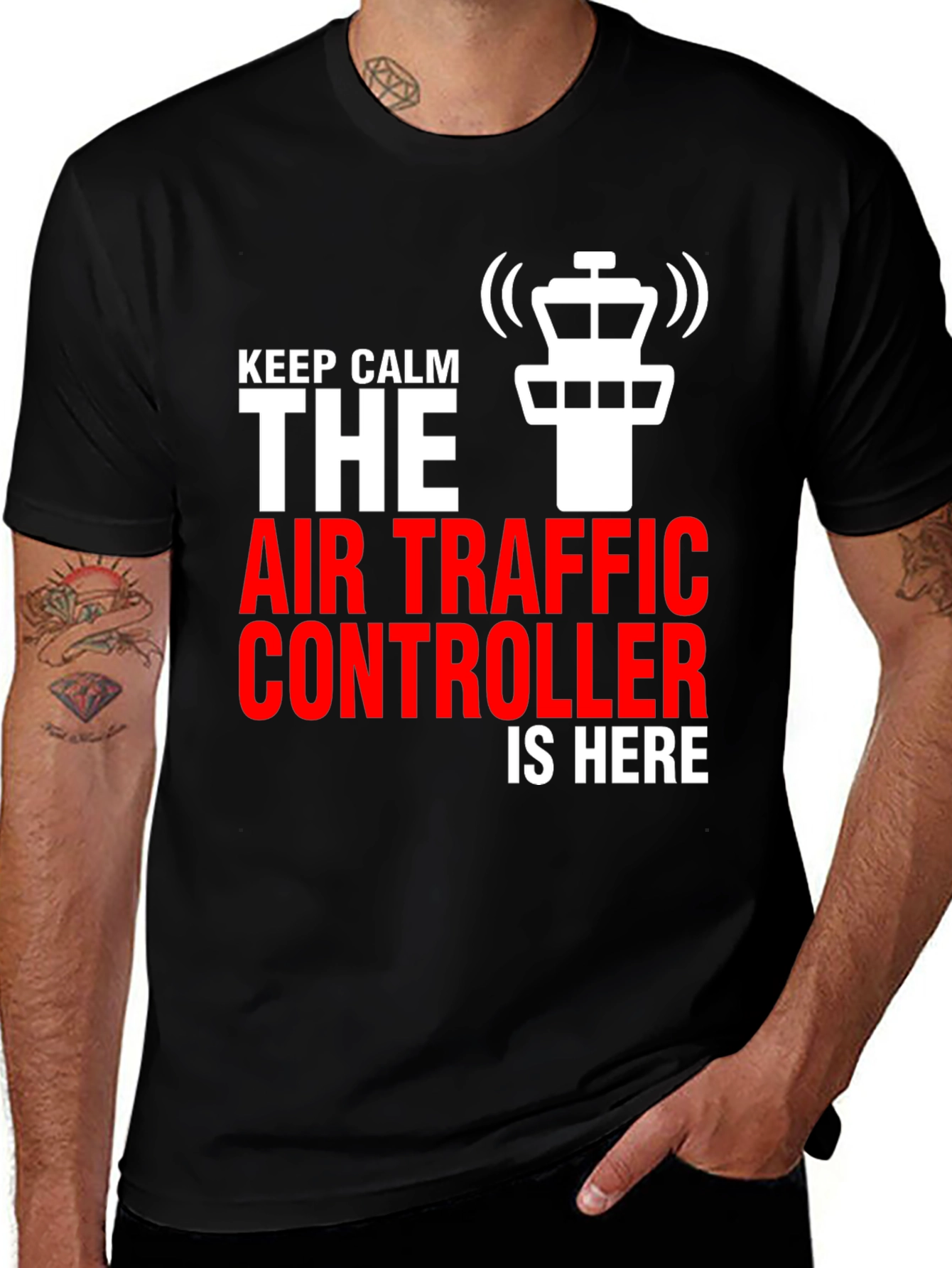 Air Traffic Controller Graphic Tee - Keep Calm Design