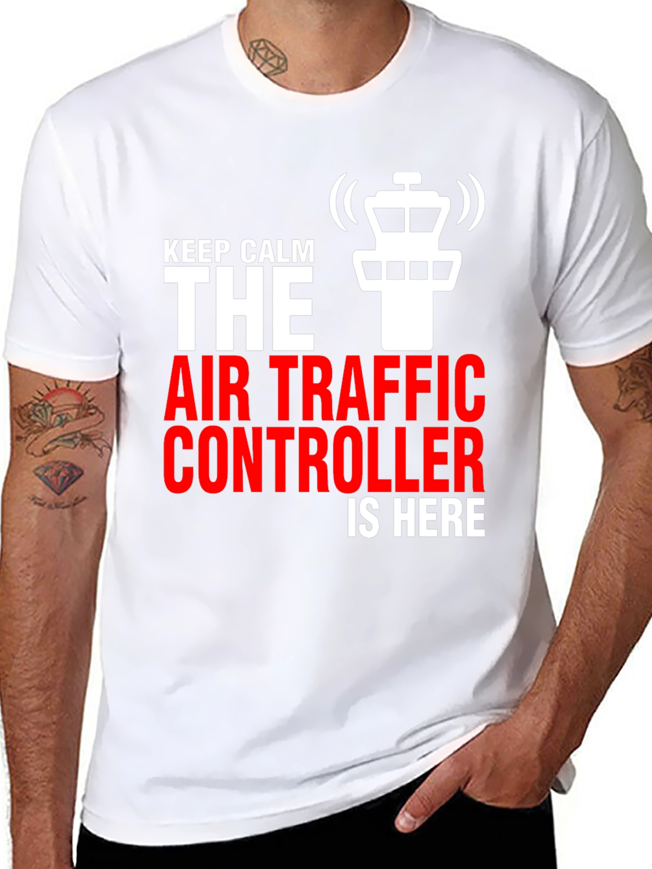 Air Traffic Controller Graphic Tee - Keep Calm Design