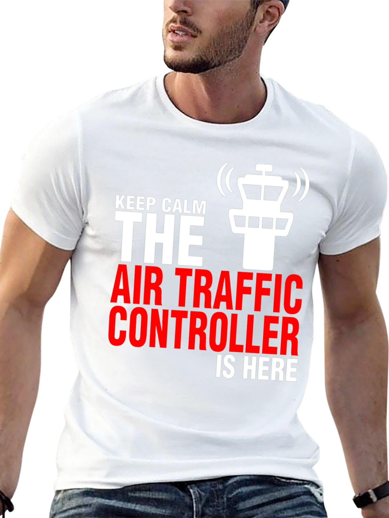Air Traffic Controller Graphic Tee - Keep Calm Design