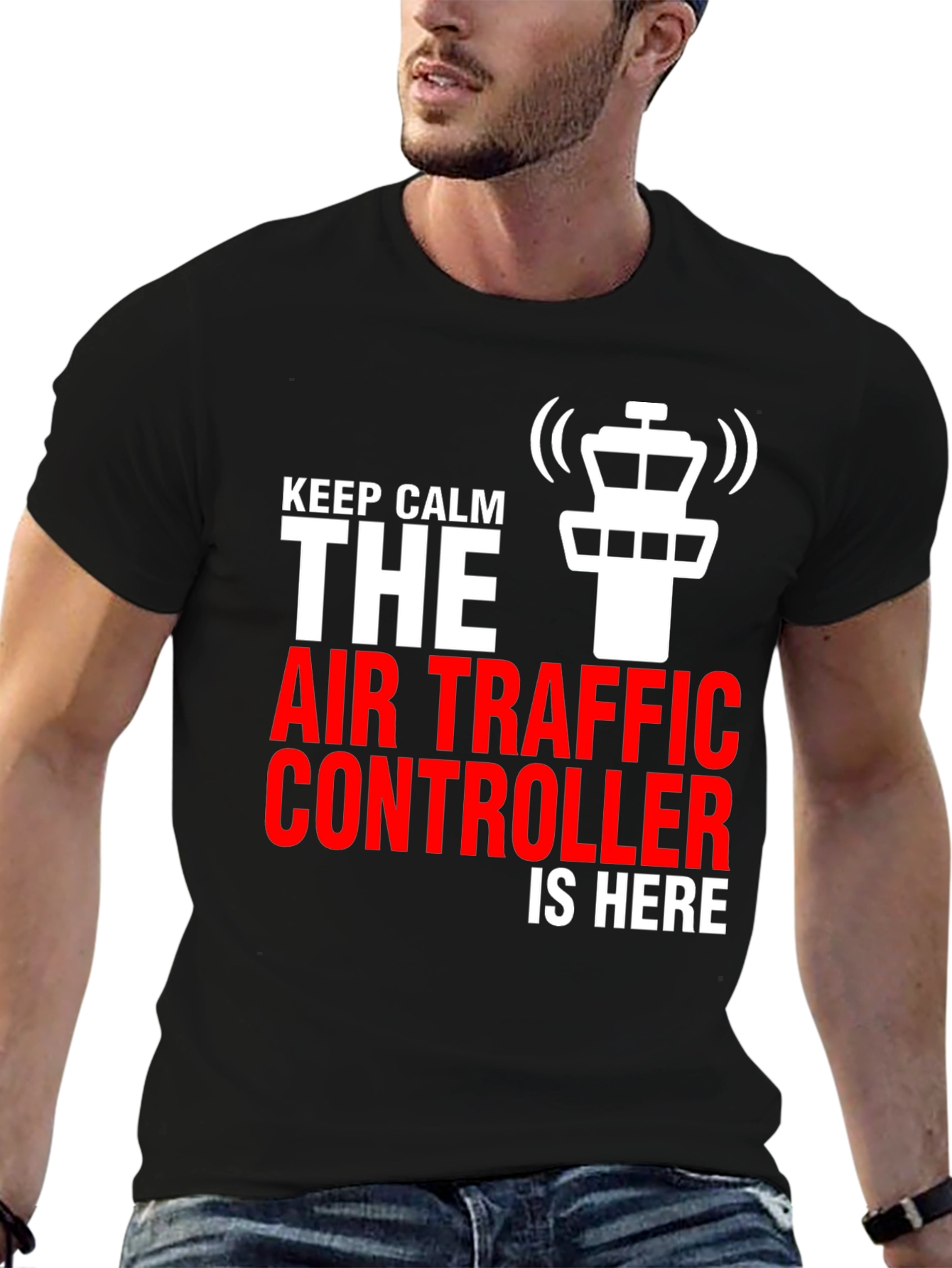 Air Traffic Controller Graphic Tee - Keep Calm Design