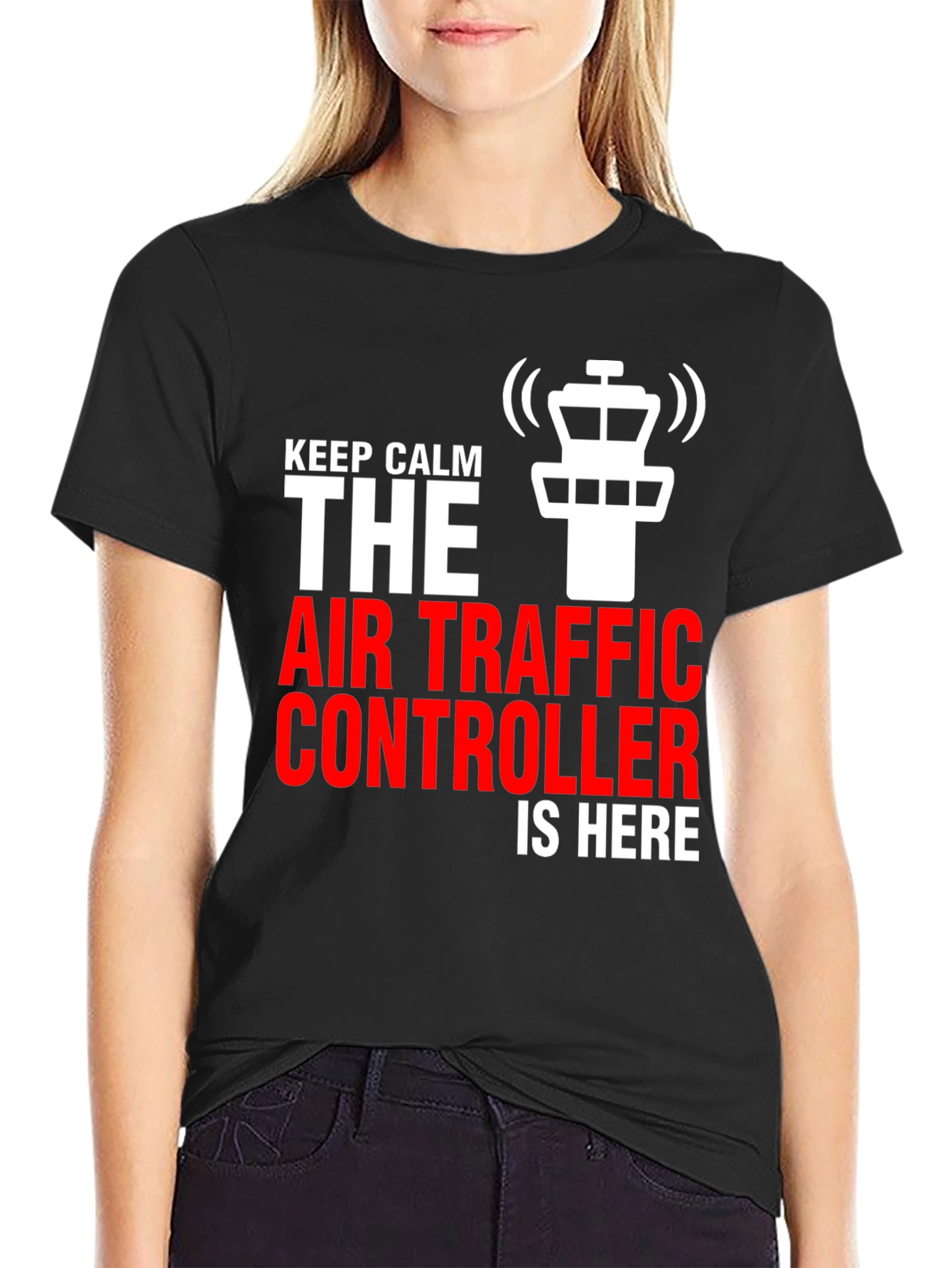 Air Traffic Controller Graphic Tee - Keep Calm Design